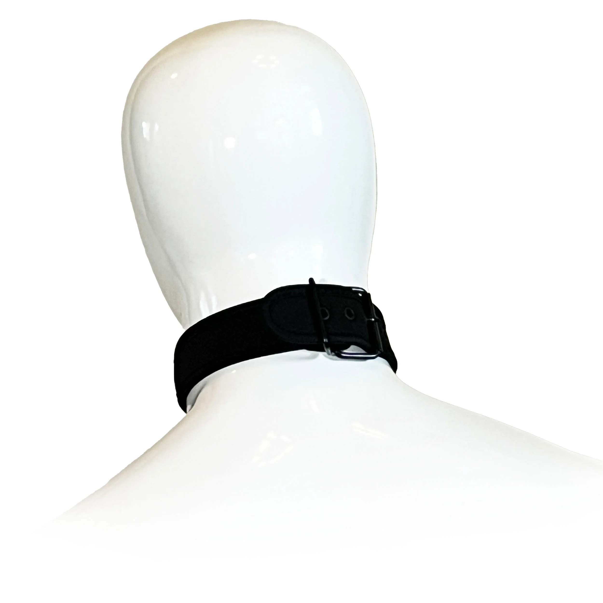 Adjustable Neoprene Collar with D-Ring by Fetish Pleasure Play in Black - Image 3