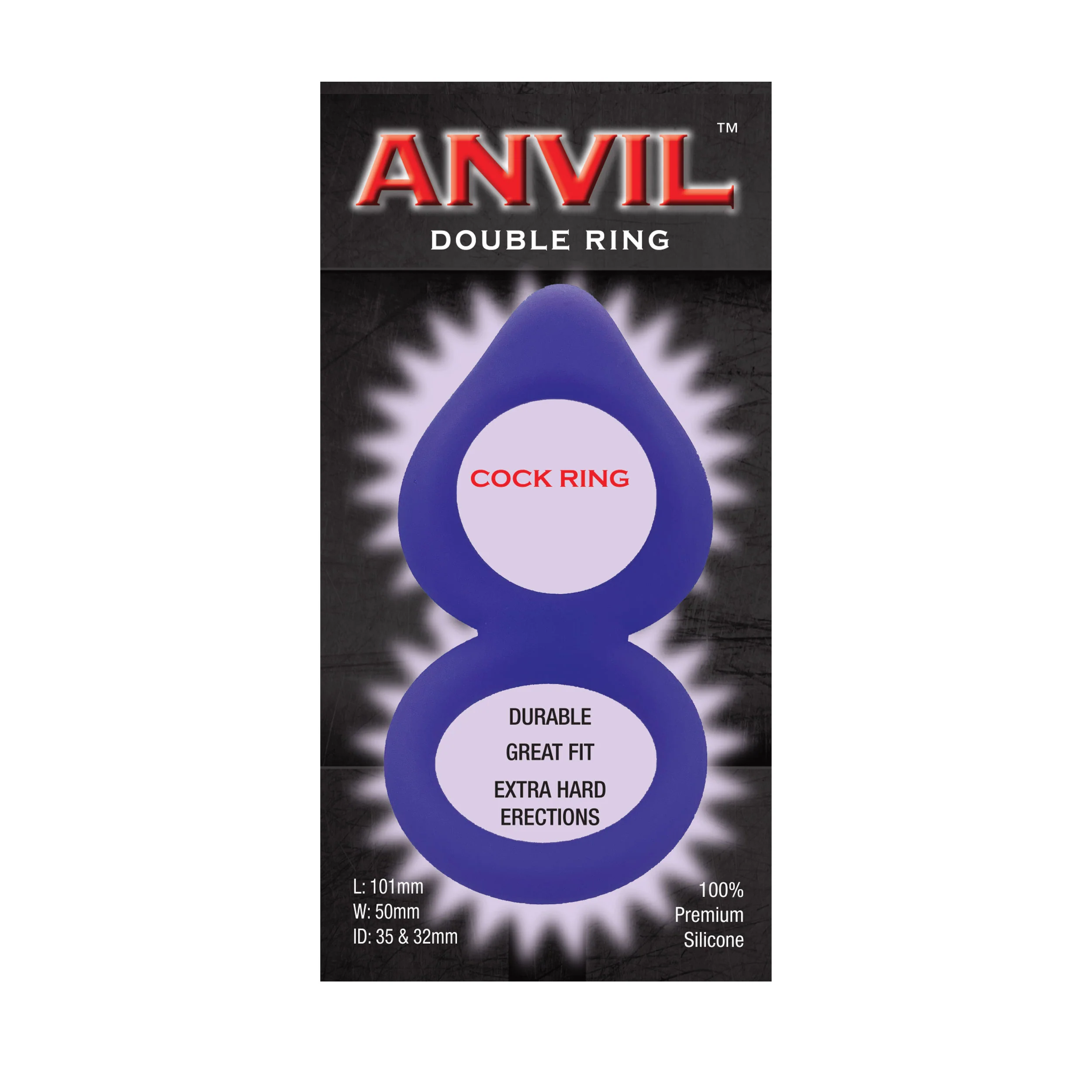 Anvil Glow-in-the-Dark Purple Double Ring - Image 2