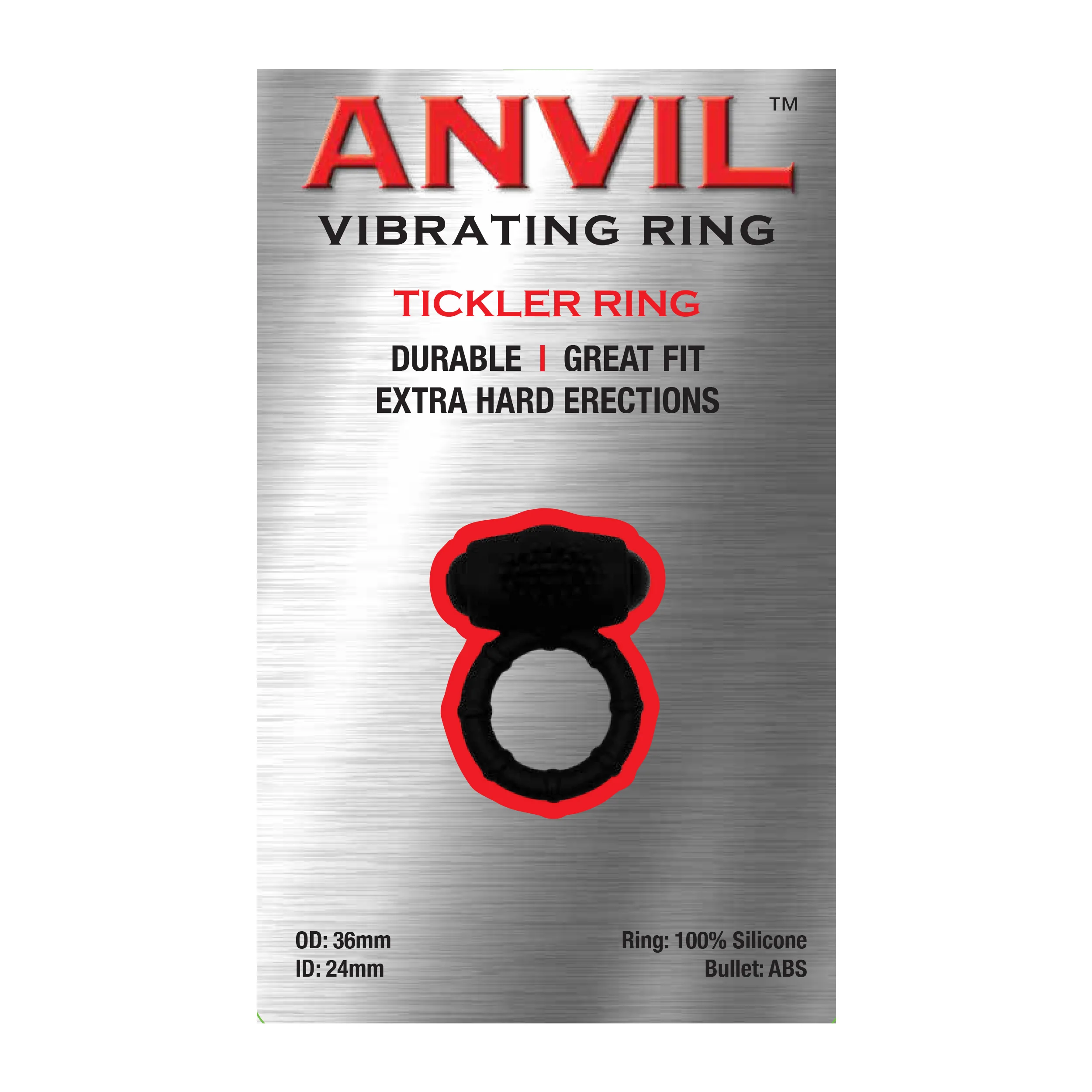 Anvil Tickler Vibrating Cock Ring in Black - Image 3