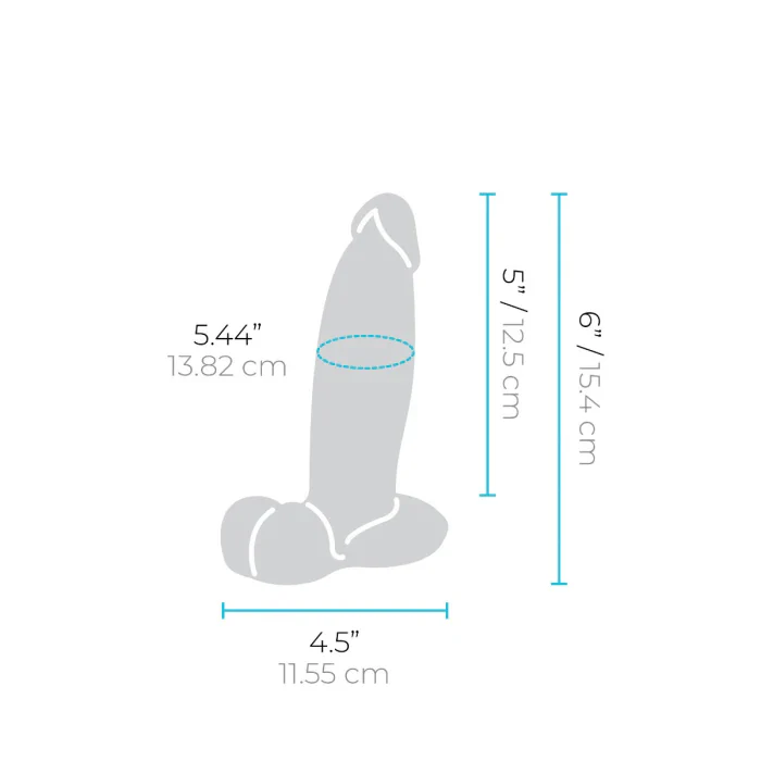b-Vibe SlipSkin 6" Silicone Girthy Dildo in Mocha - Image 5