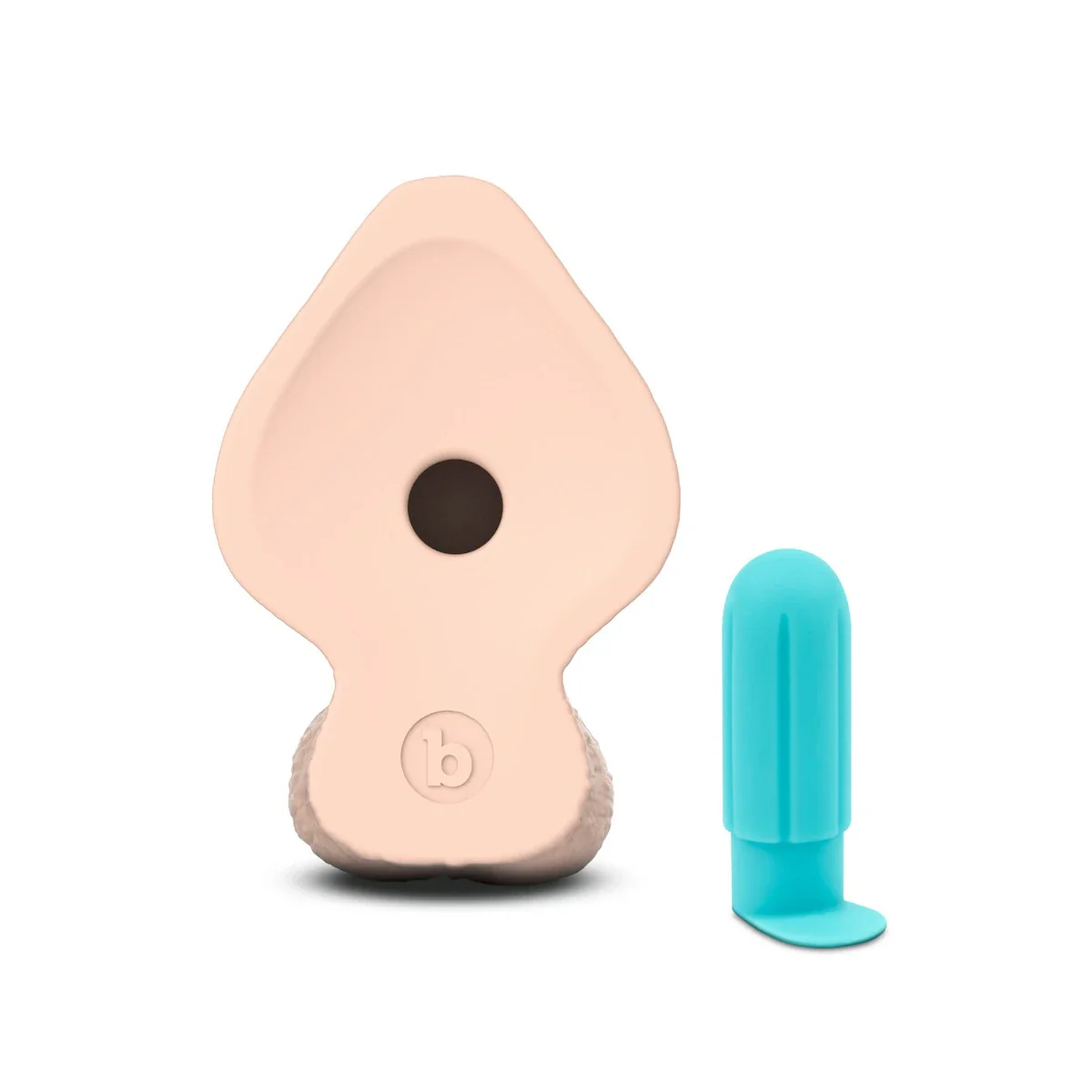 b-Vibe SlipSkin 8" Realistic Silicone Dildo in Girthy Cream - Image 6