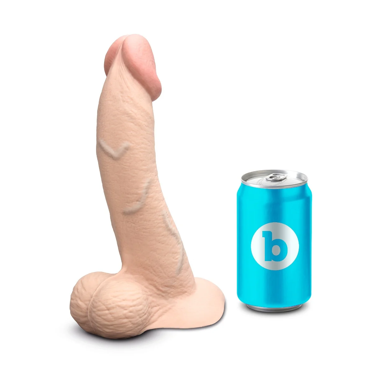 b-Vibe SlipSkin 9" Realistic Silicone Dildo in Curvy Cream - Image 5