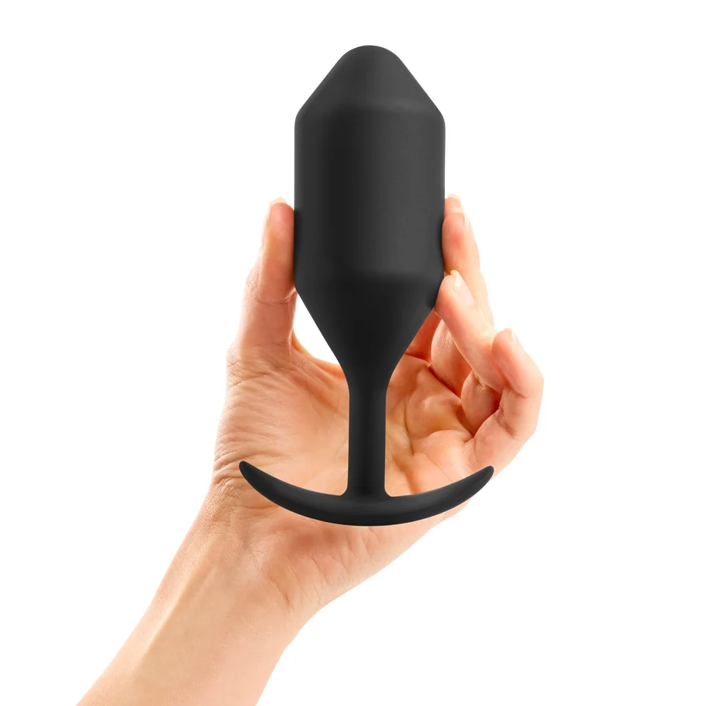 b-Vibe Snug Plug 5 Weighted - Black - Image 3