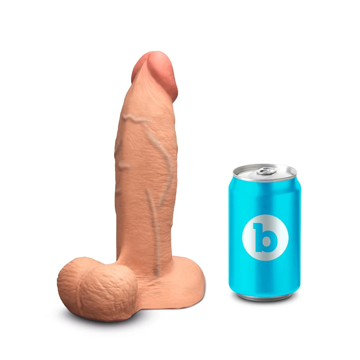 b-Vibe SlipSkin 8" Realistic Silicone Dildo in Girthy Mocha - Image 5