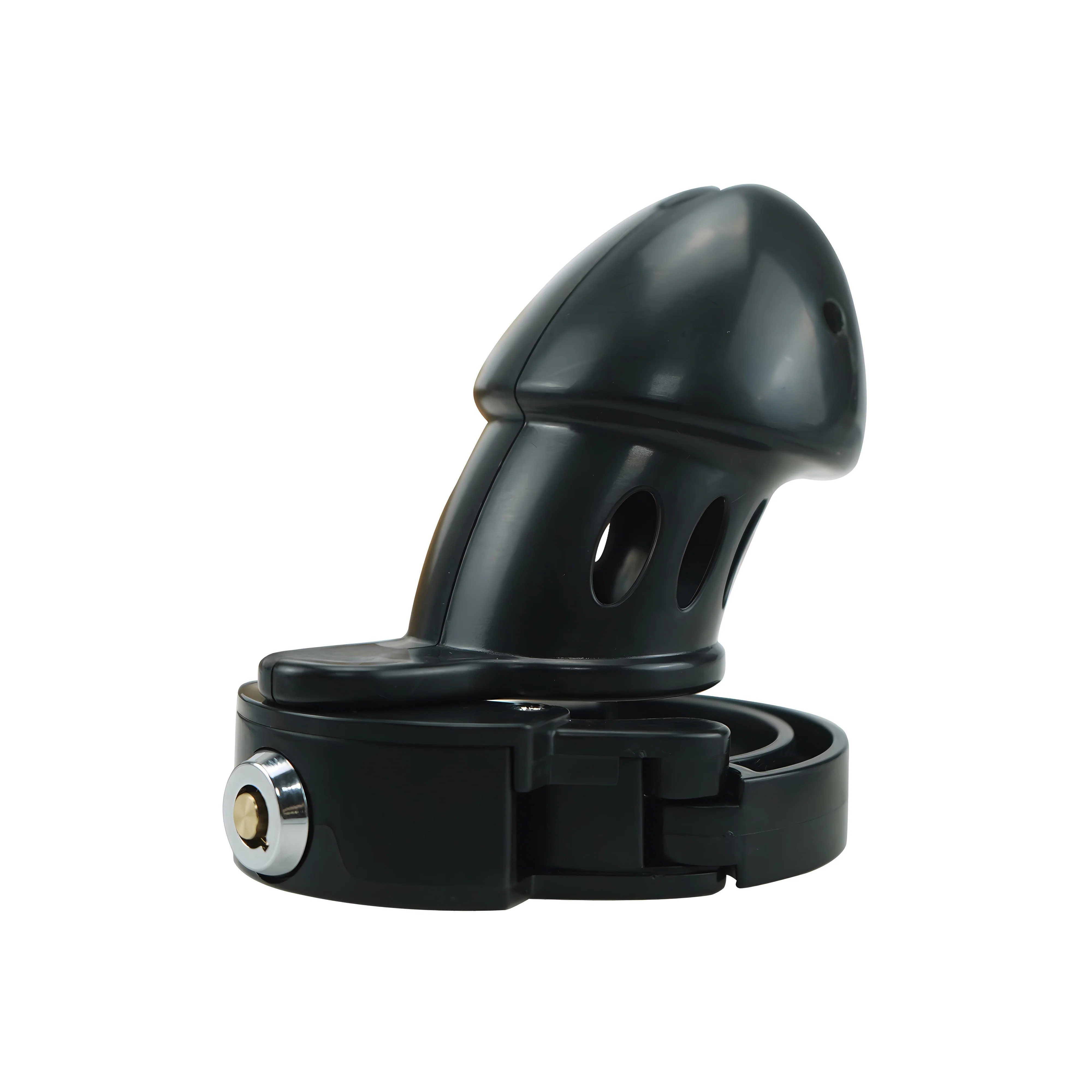 Black ABS Plastic Adjustable Ring Cock Cage Chastity Cage by Metal Pleasure Play - Image 3