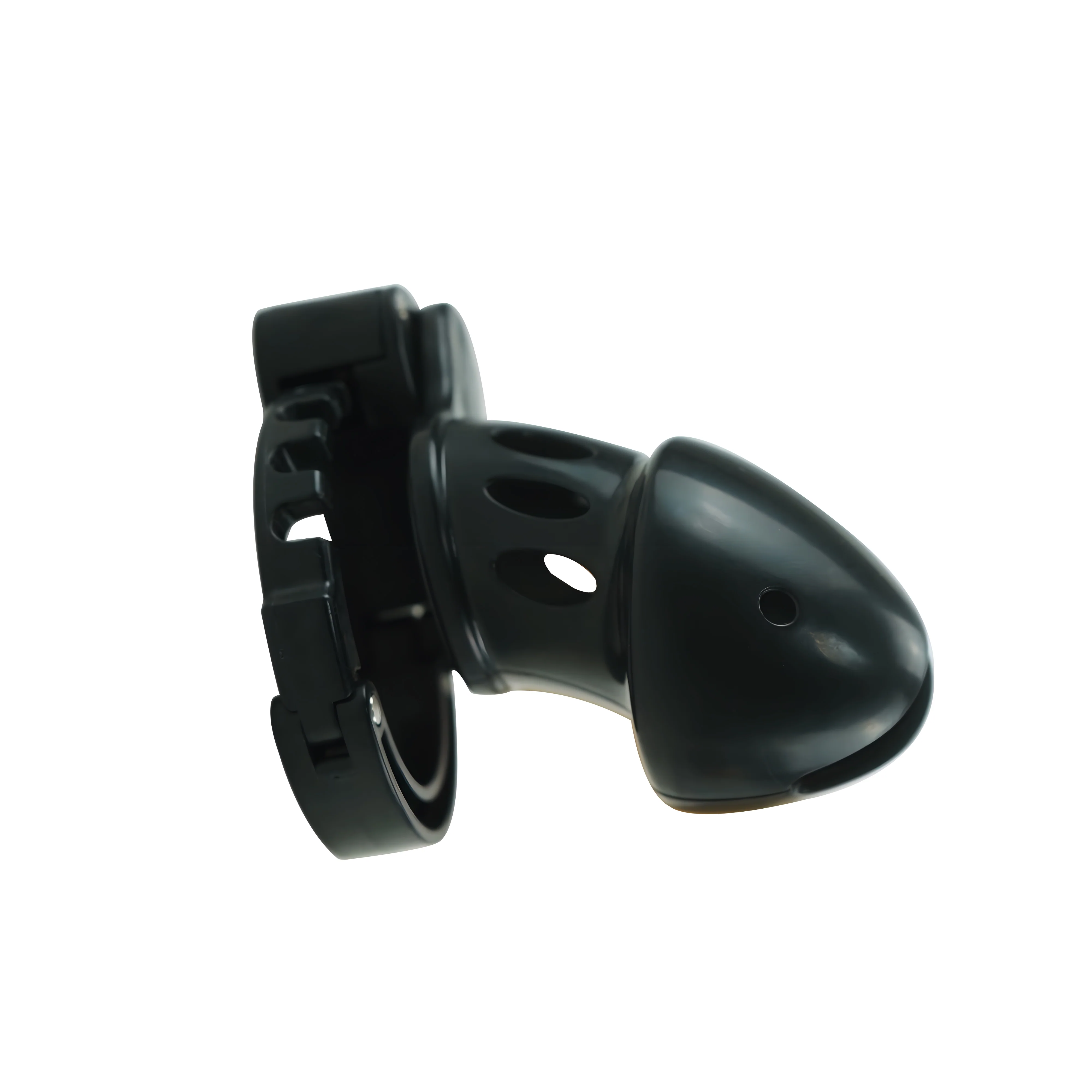 Black ABS Plastic Adjustable Ring Cock Cage Chastity Cage by Metal Pleasure Play - Image 4