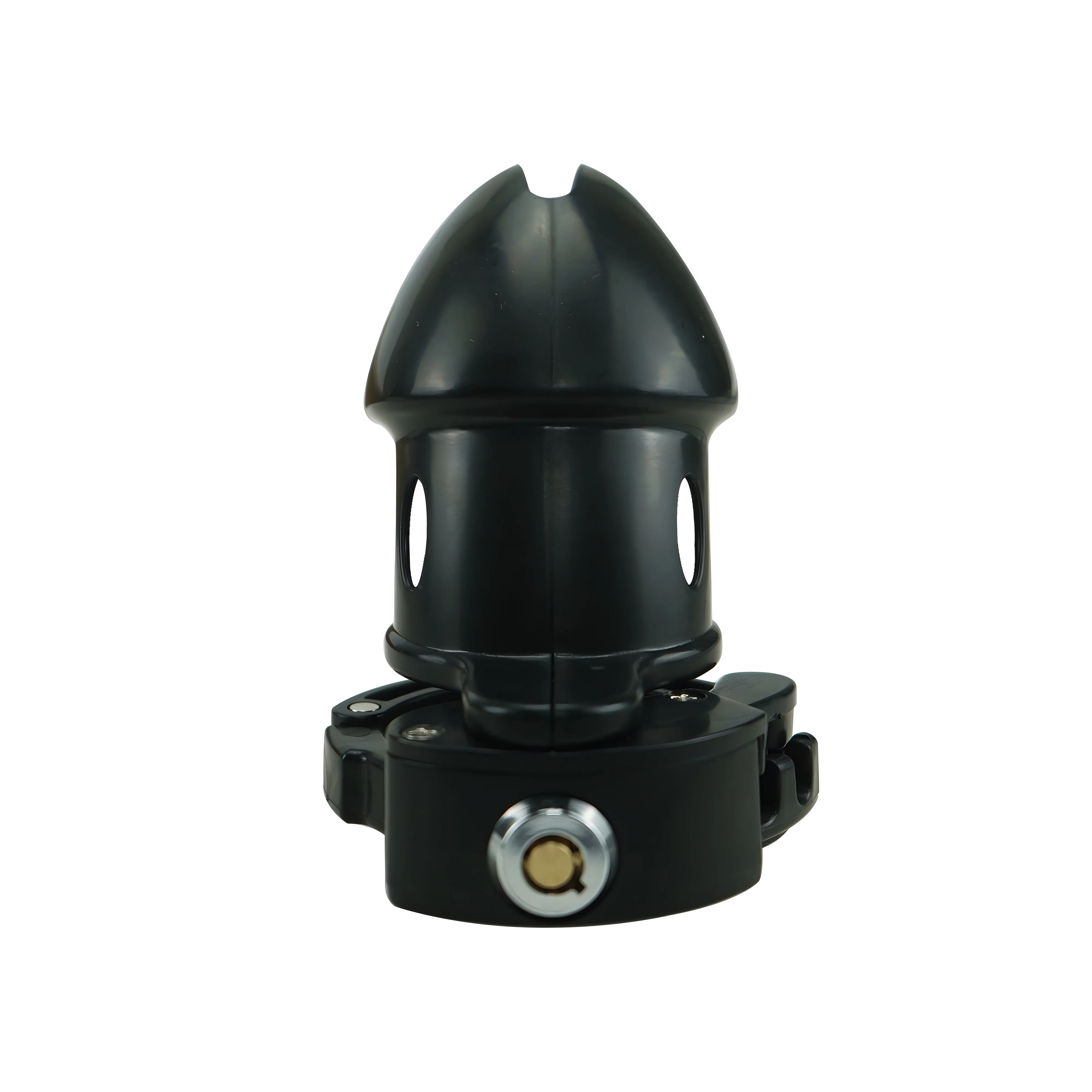 Black ABS Plastic Adjustable Ring Cock Cage Chastity Cage by Metal Pleasure Play - Image 5