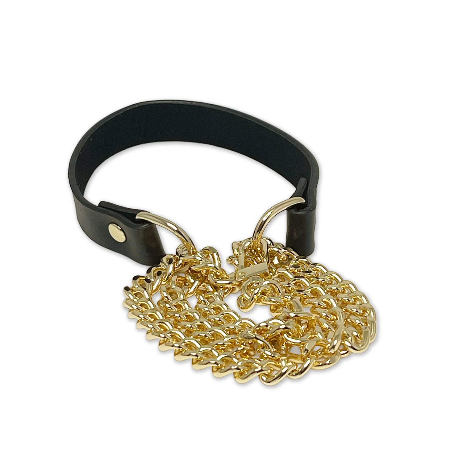 Black Martingale Collar Chain Choker Necklace by Fetish Pleasure Play