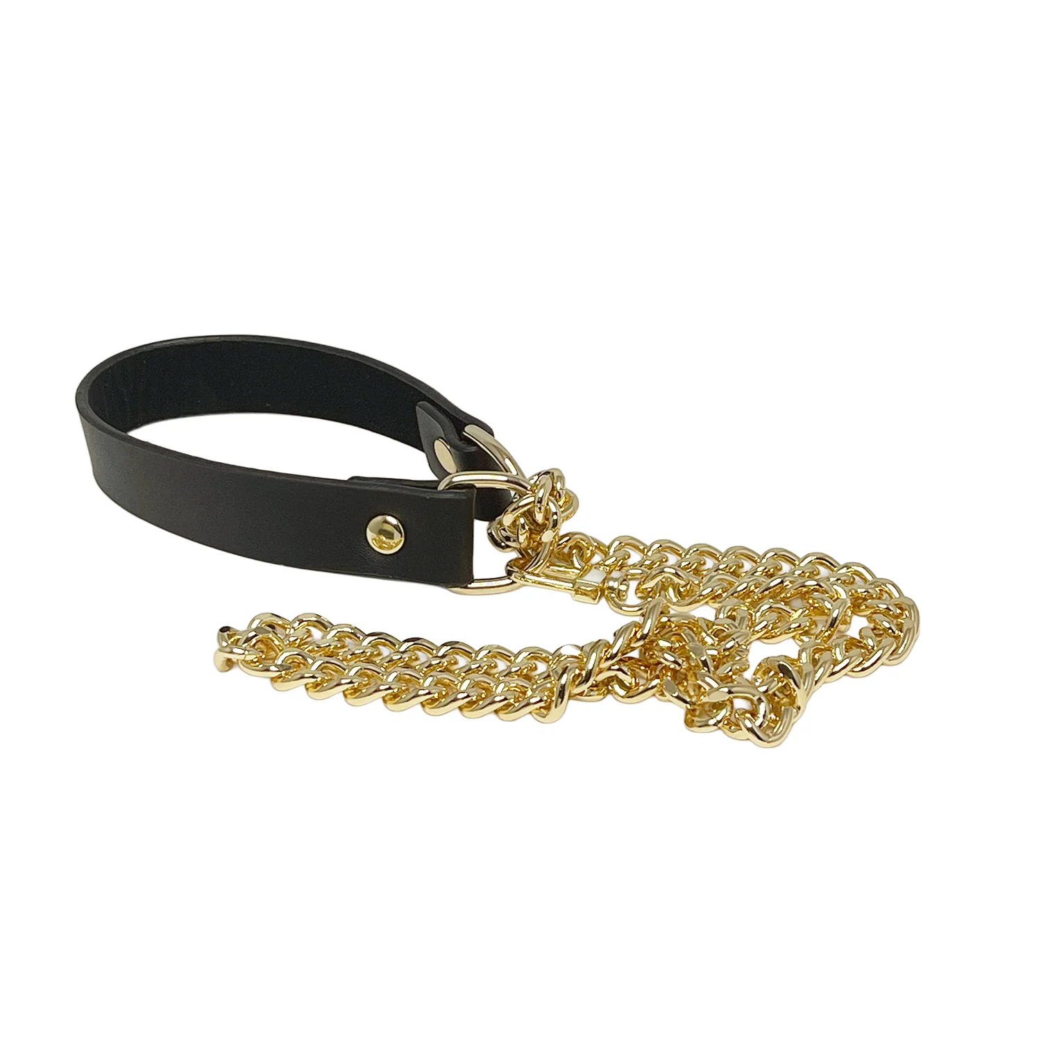 Black Martingale Collar Chain Choker Necklace by Fetish Pleasure Play - Image 2