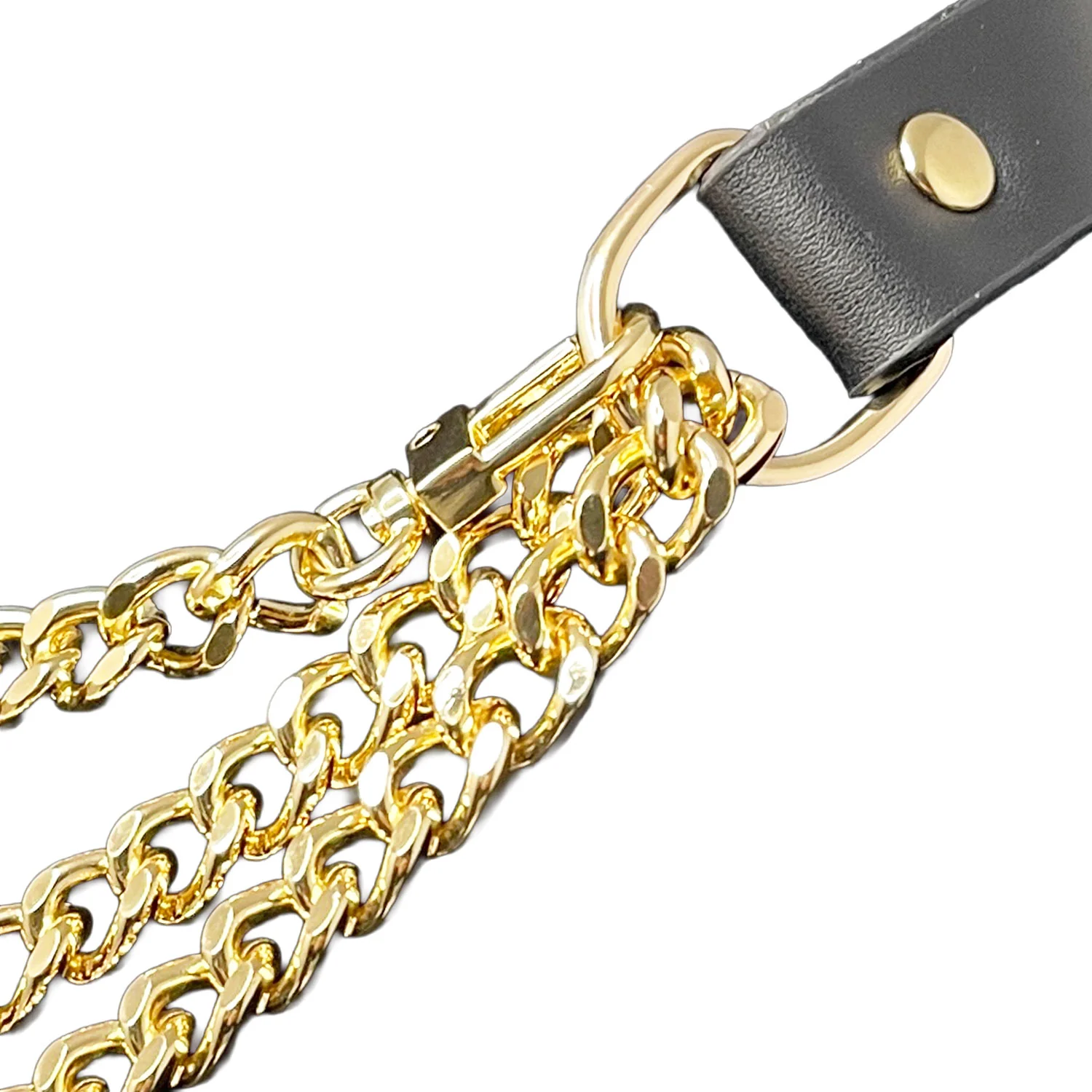 Black Martingale Collar Chain Choker Necklace by Fetish Pleasure Play - Image 3