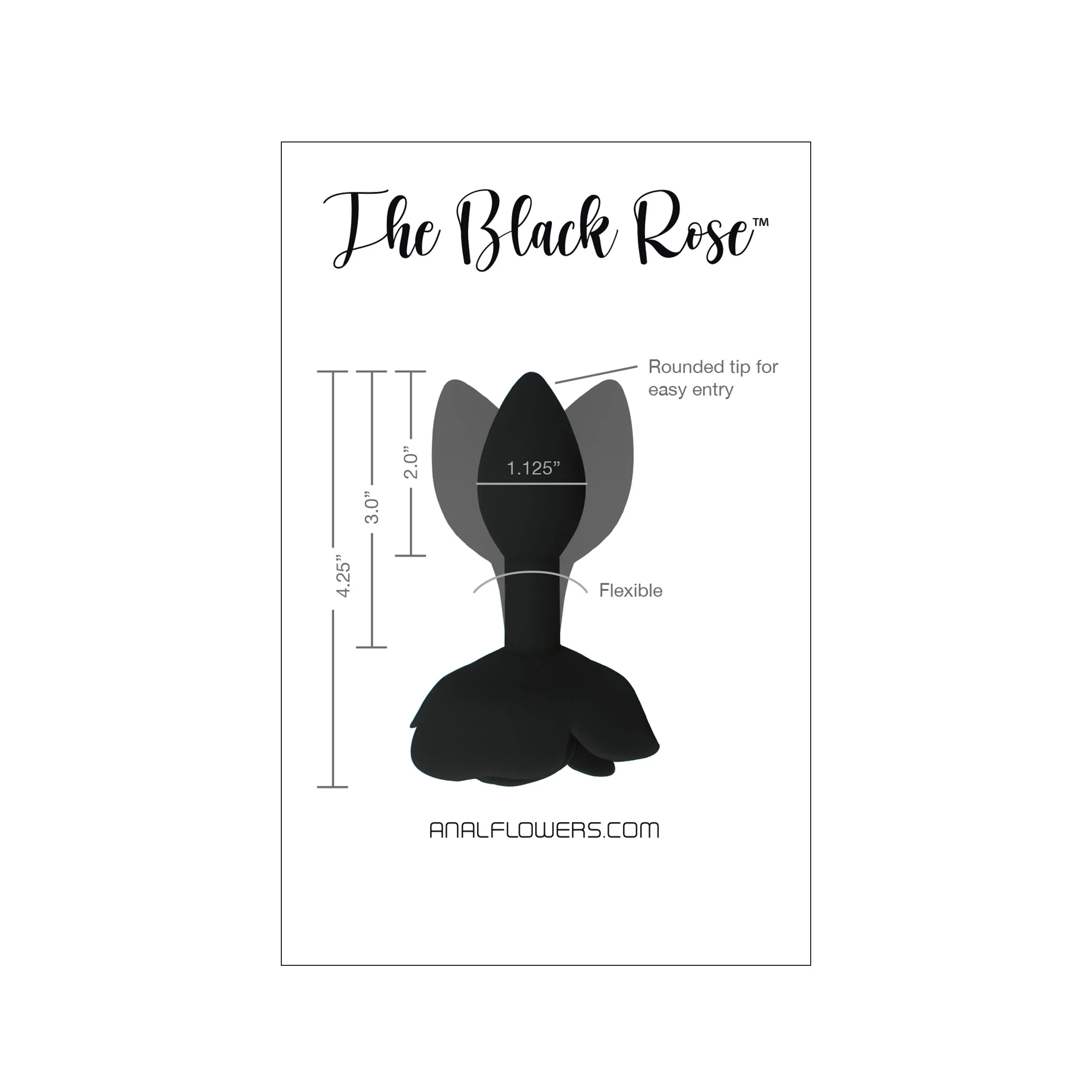 Black Rose Silicone Butt Plug - Image 4