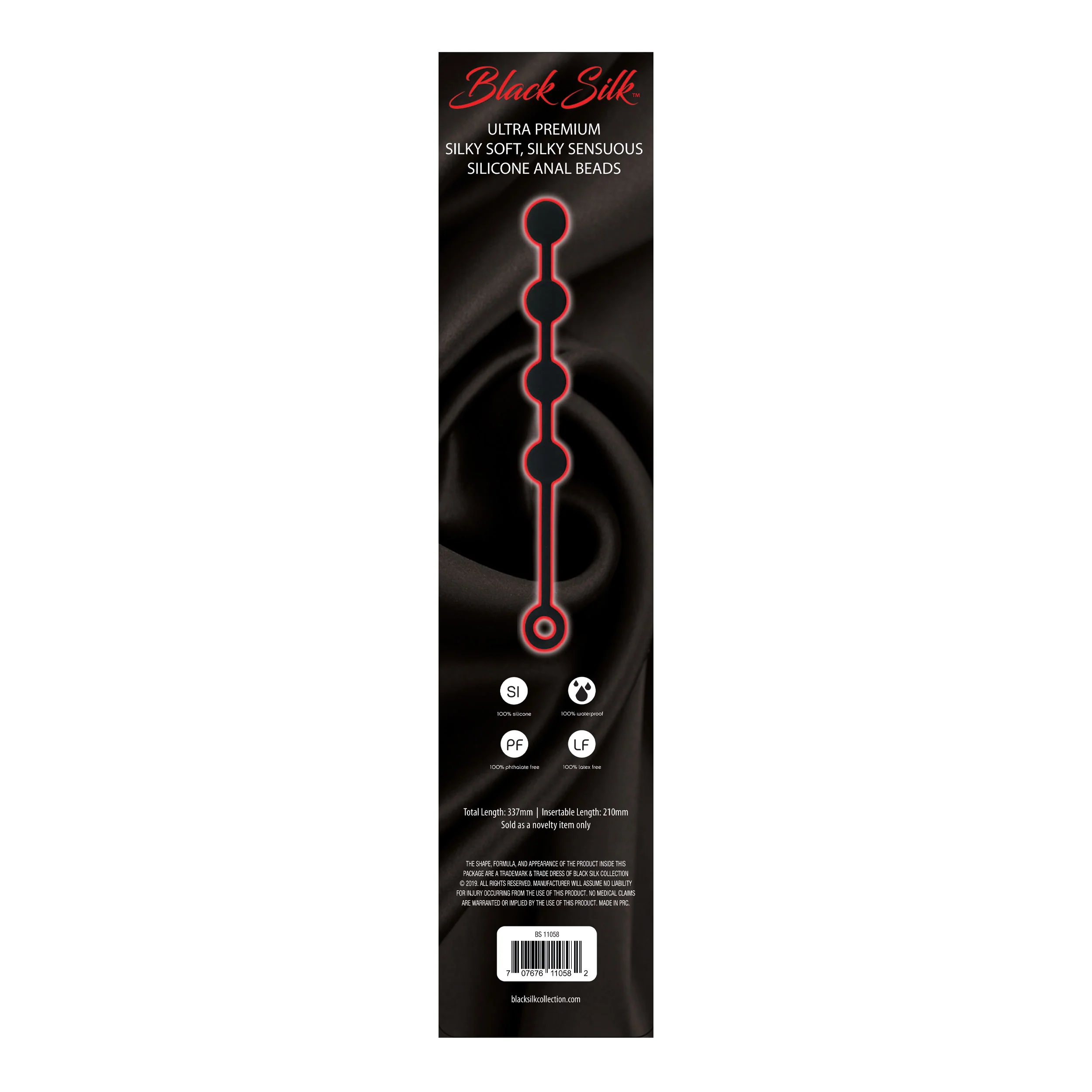 Black Silk Medium 4 Anal Beads - Image 3