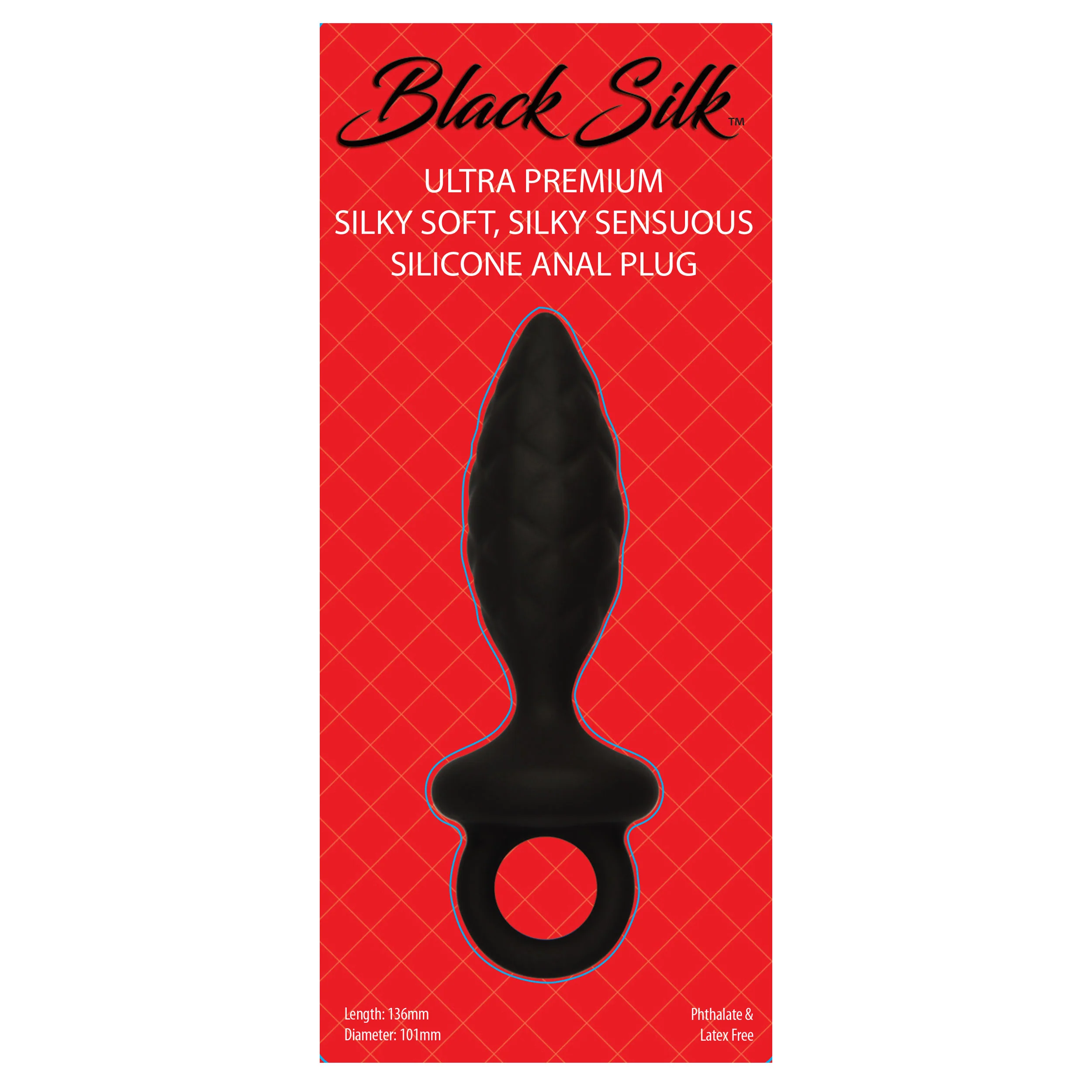 Black Silk Medium Anal Plug - Image 2