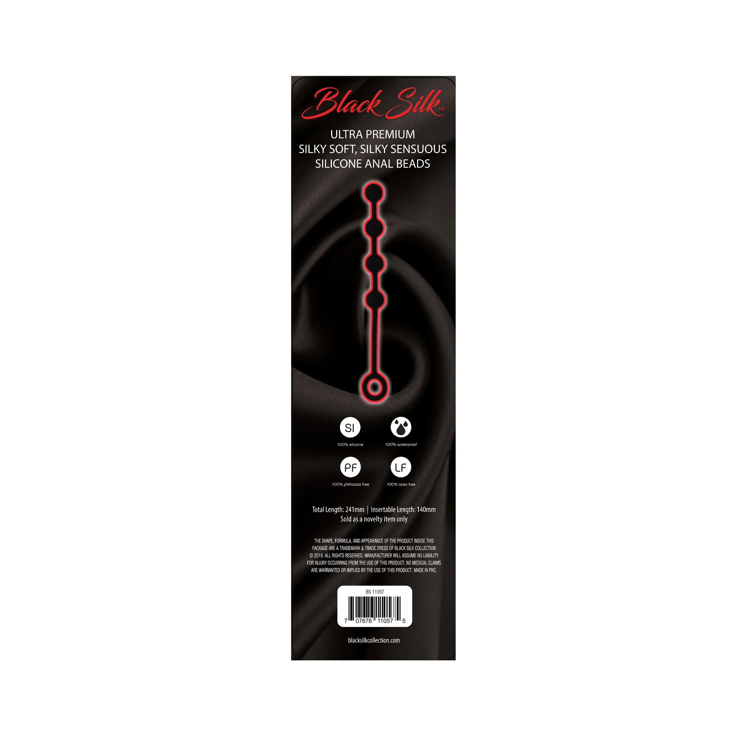 Black Silk Small 4 Anal Beads - Image 3
