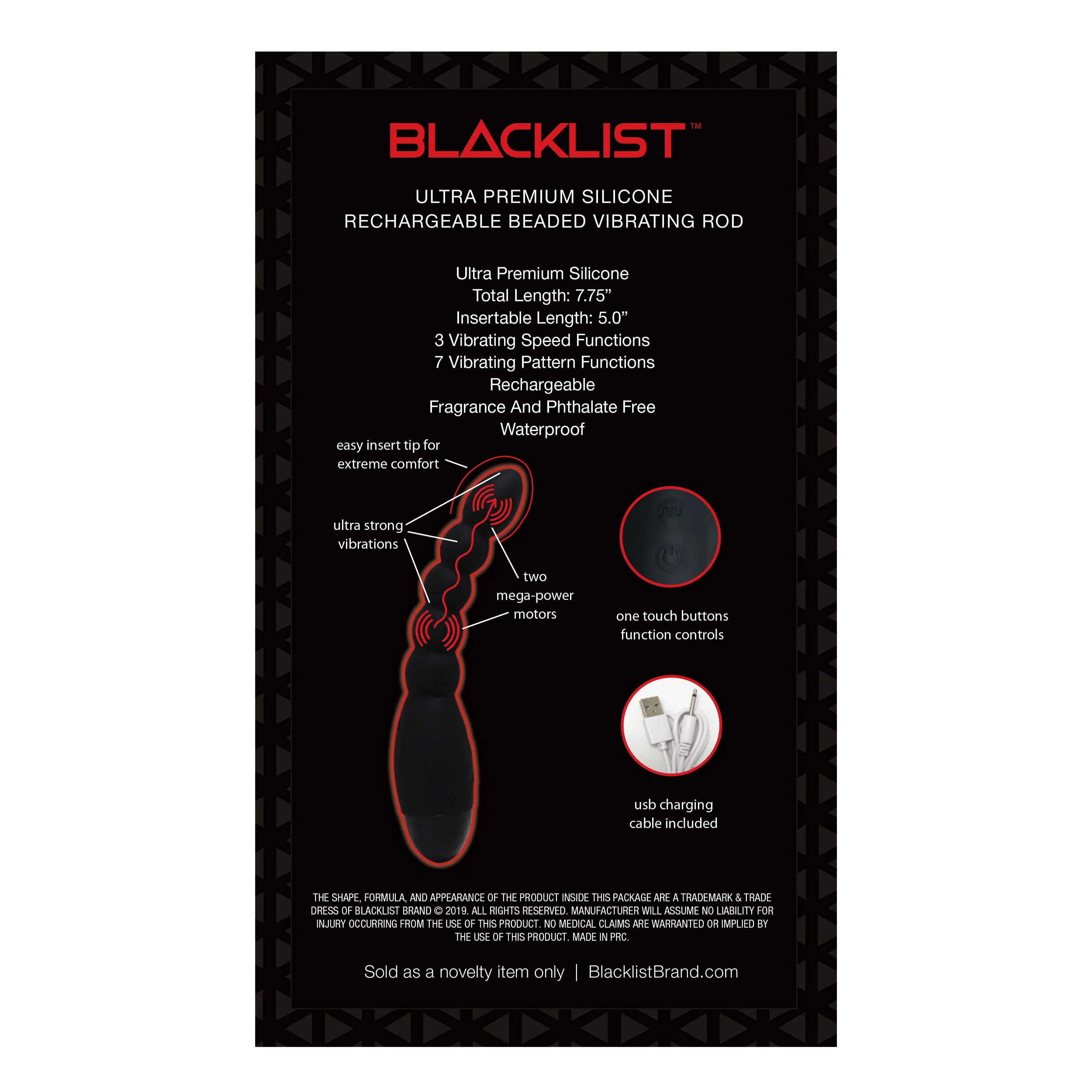 Blacklist Anal Bead Rod - Image 2