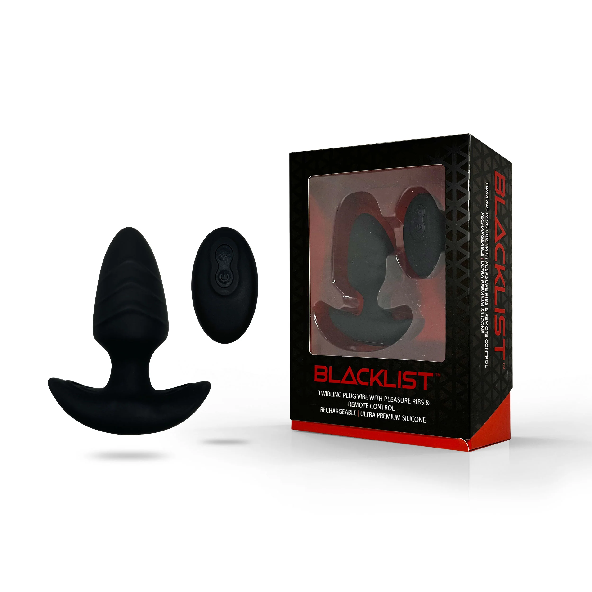 The Blacklist Pleasure Ribbed Twirling Vibration Anal Plug With Remote - Image 2