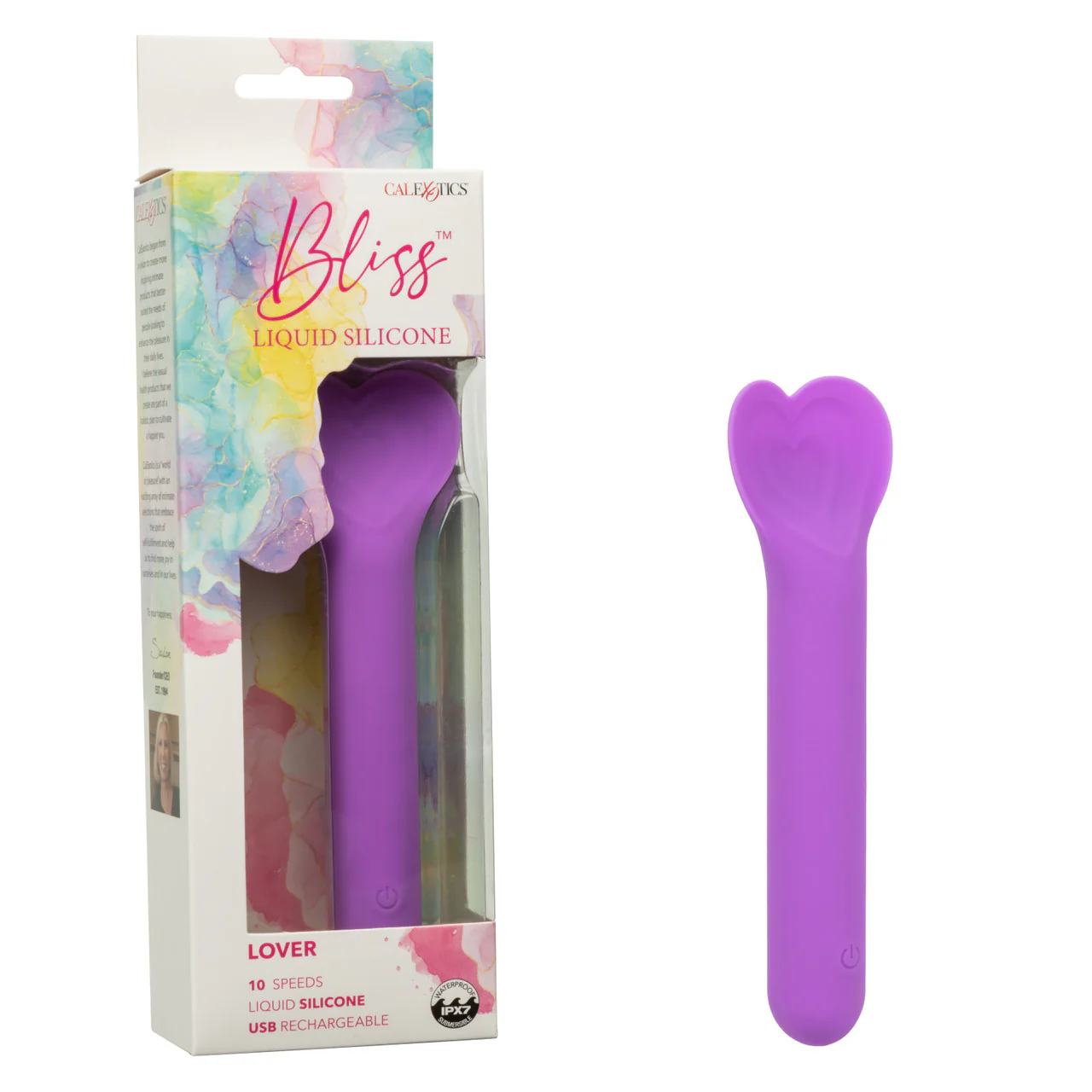 Bliss Liquid Silicone Lover Fluttering Vibrator in Purple - Image 9