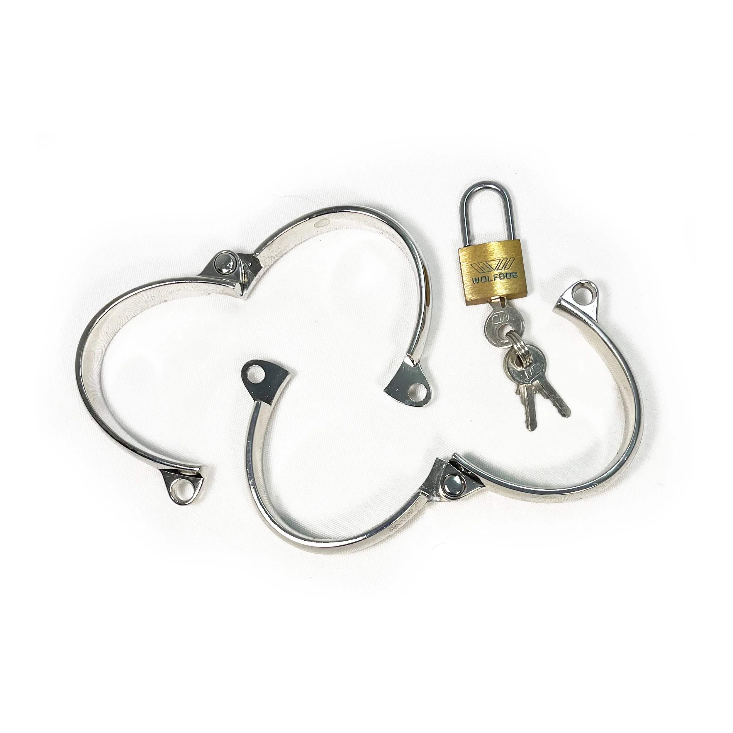 BONDAGE METAL SHACKLE LOCKABLE MALE WRIST RESTRAINTS FOR FETISH KINK PLAY - Small - Image 3