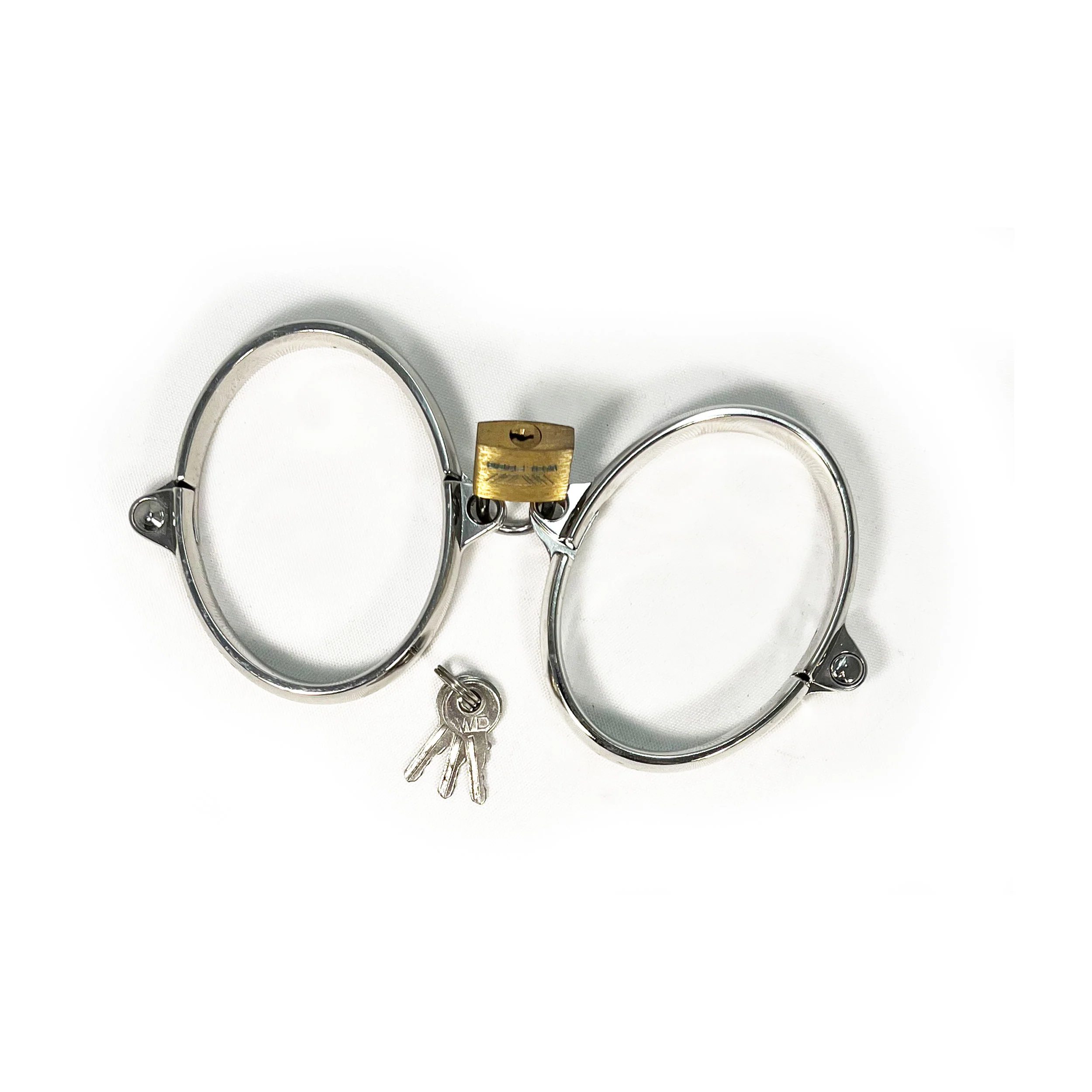 BONDAGE METAL SHACKLE LOCKABLE MALE WRIST RESTRAINTS FOR FETISH KINK PLAY - Small - Image 4