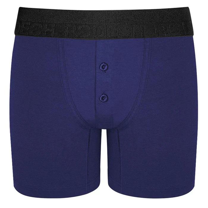 Button Fly Boxer with Built-In Harness in Indigo - Small