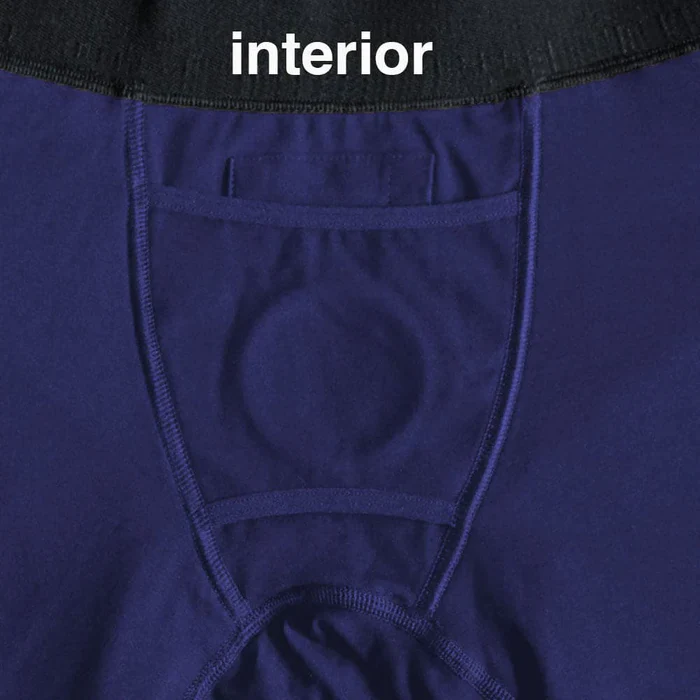 Button Fly Boxer with Built-In Harness in Indigo - Small - Image 2
