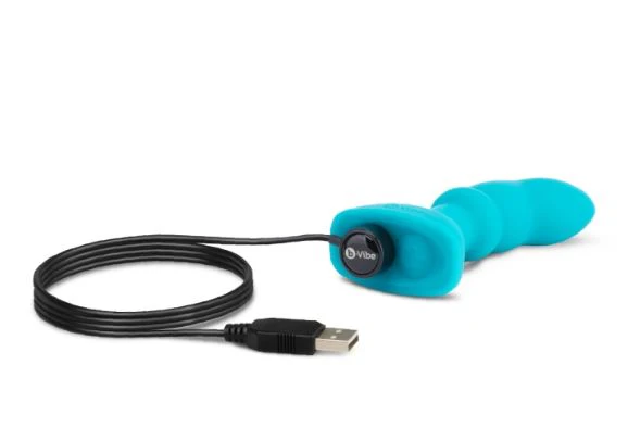 b-Vibe Remote Control Rimming P-Spot Snug Plug - Blue - Image 3