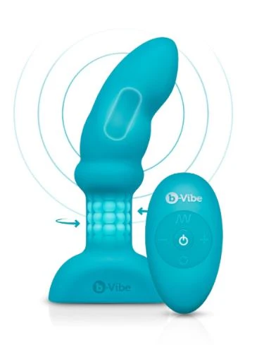 b-Vibe Remote Control Rimming P-Spot Snug Plug - Blue - Image 4