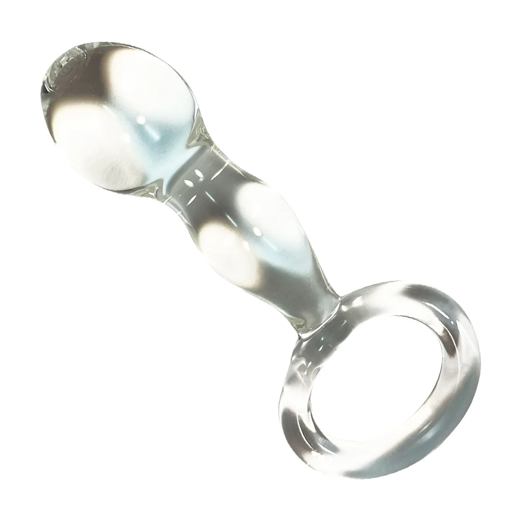 CLEAR GLASS BULBOUS TIPPED PLUG WITH HANDLE - Image 2