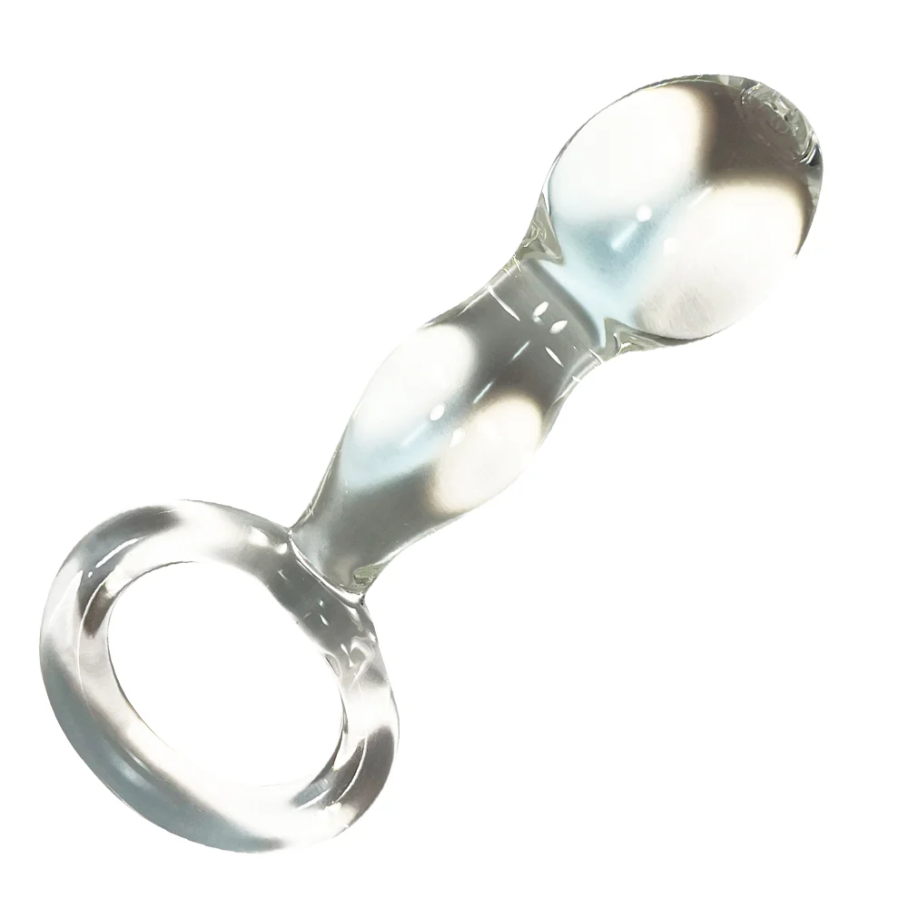 CLEAR GLASS BULBOUS TIPPED PLUG WITH HANDLE - Image 3