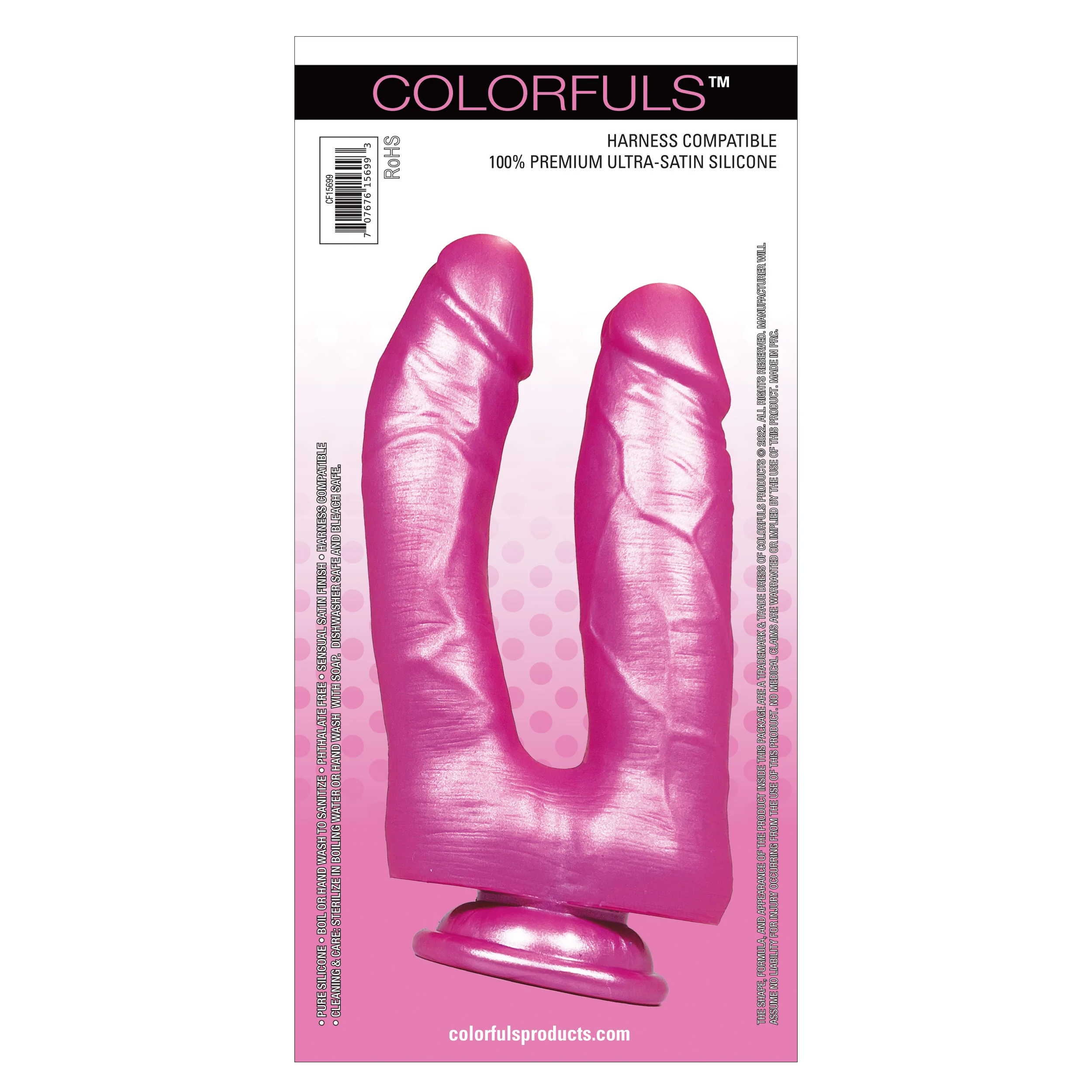Colorfuls Shades of Silk 6.5 in Dual Pink Dildo - Image 2