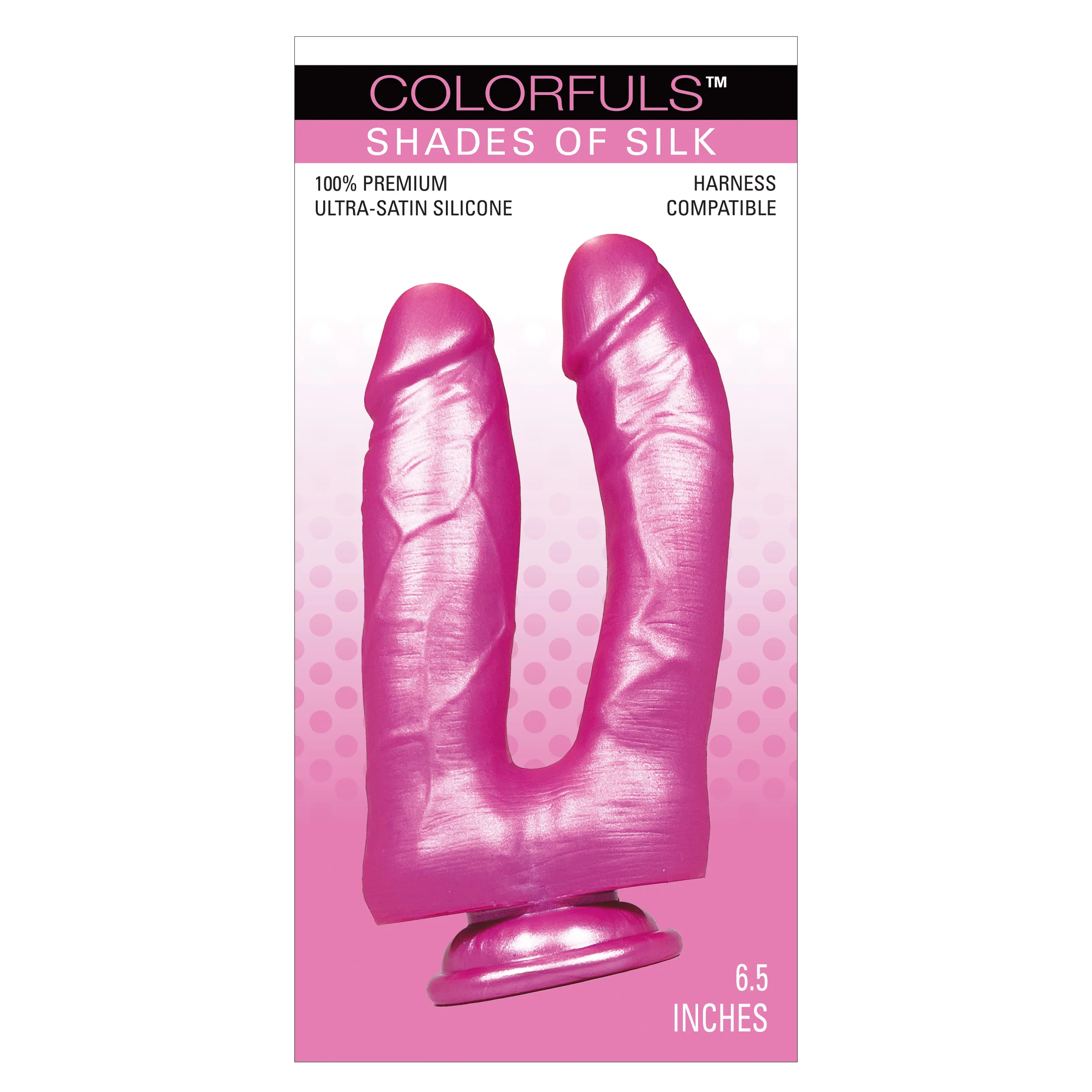 Colorfuls Shades of Silk 6.5 in Dual Pink Dildo - Image 3
