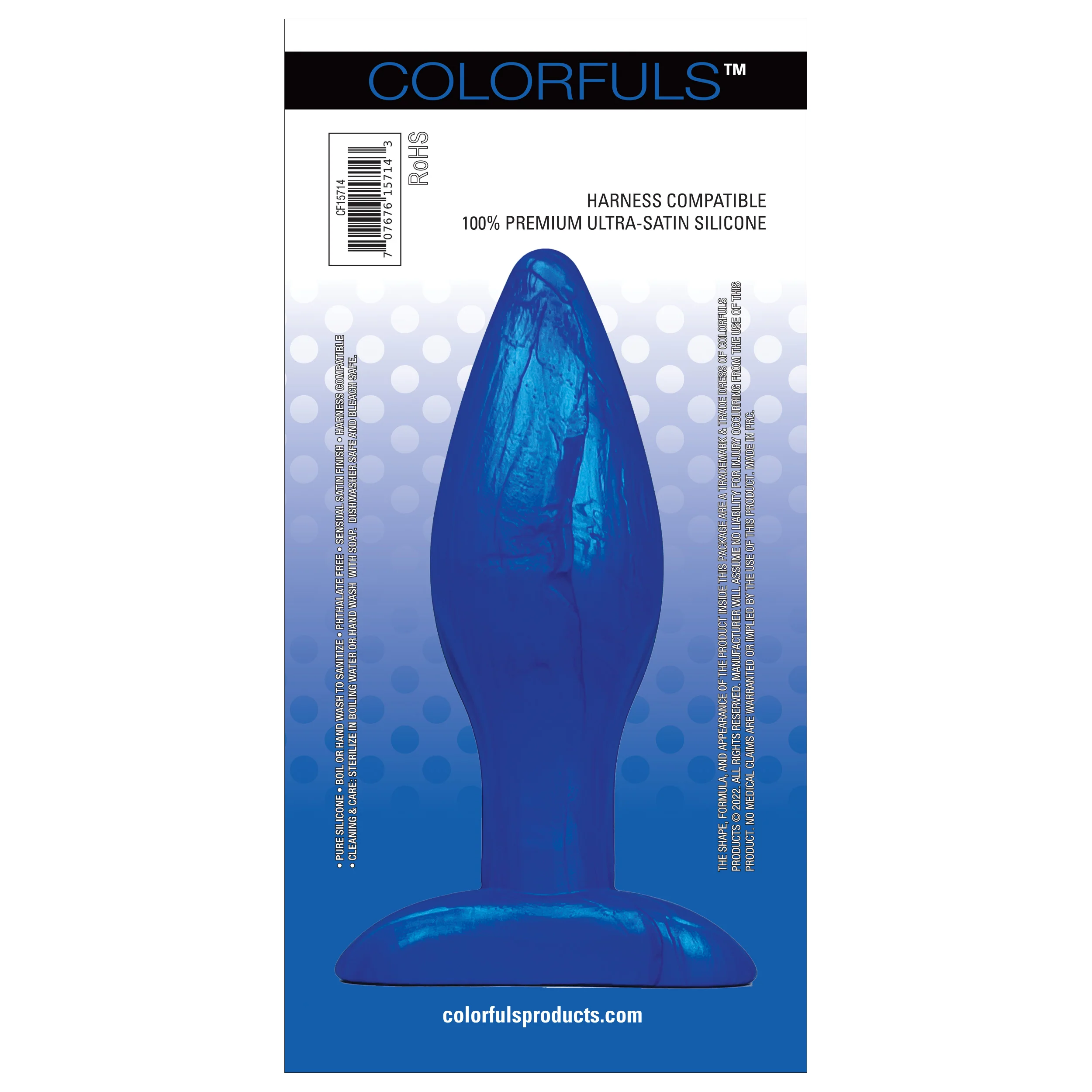 Colorfuls Shades of Silk Large Blue Butt Plug - Image 4