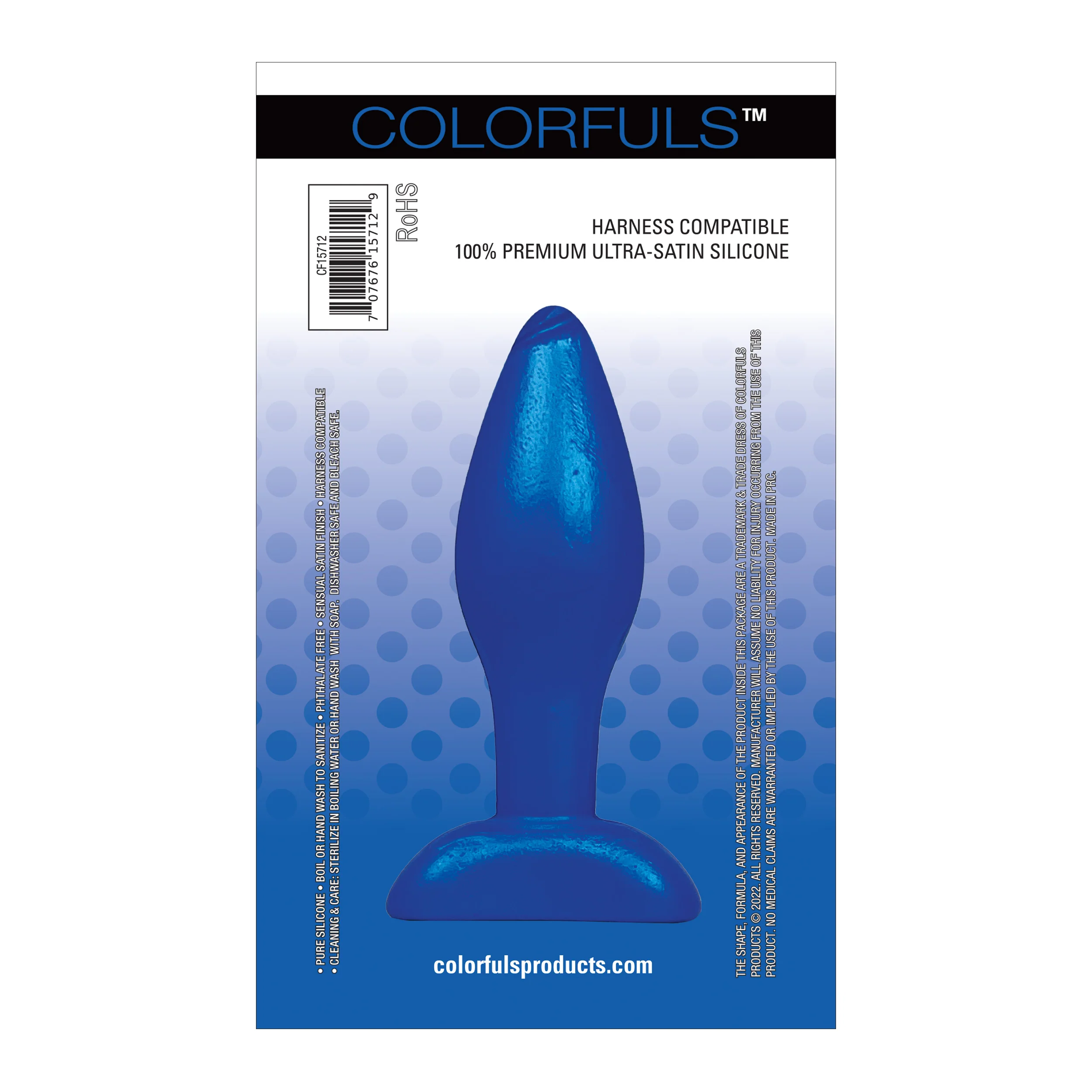 Colorfuls Shades of Silk Small Blue Butt Plug - Image 4