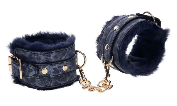 Cougar Faux Leather & Faux Fur Handcuffs - Image 2