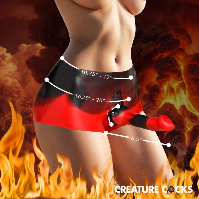 Creature Cocks Hell Hound Silicone Strap-On Dildo Shorts - Image 5