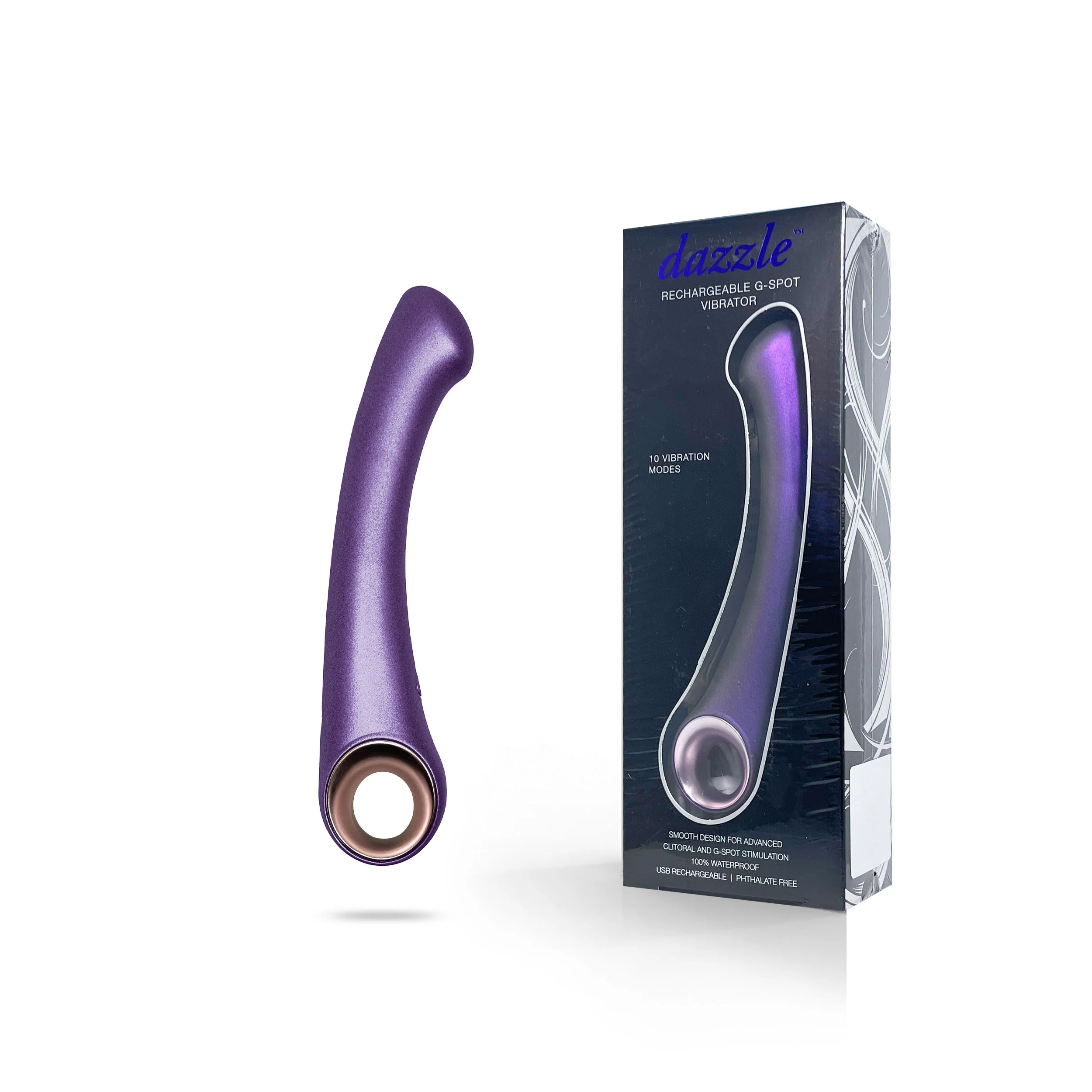 Dazzle Rechargeable G-Spot Wand Vibrator in Purple - Image 2
