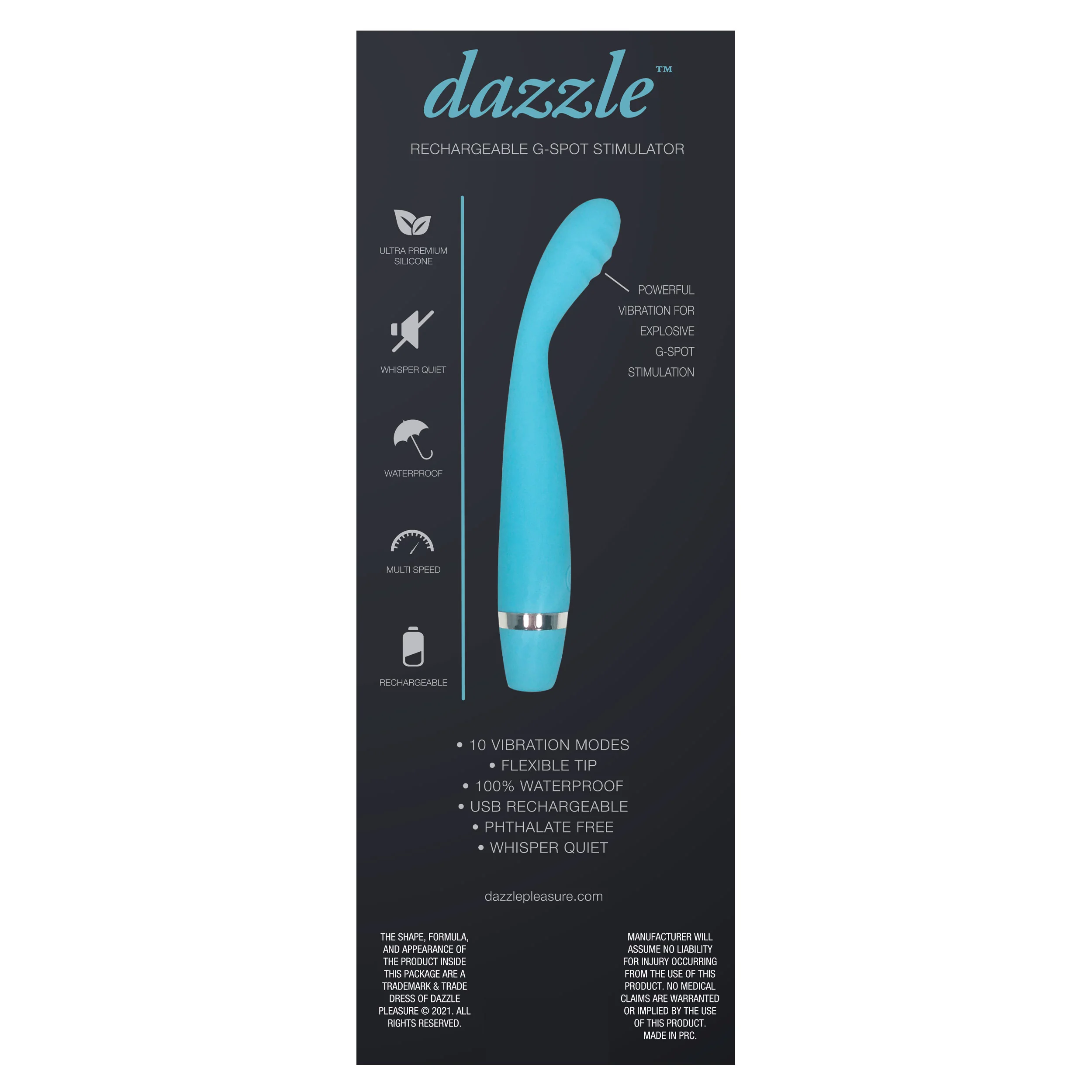 Dazzle Teal G-Spot Vibe - Image 2