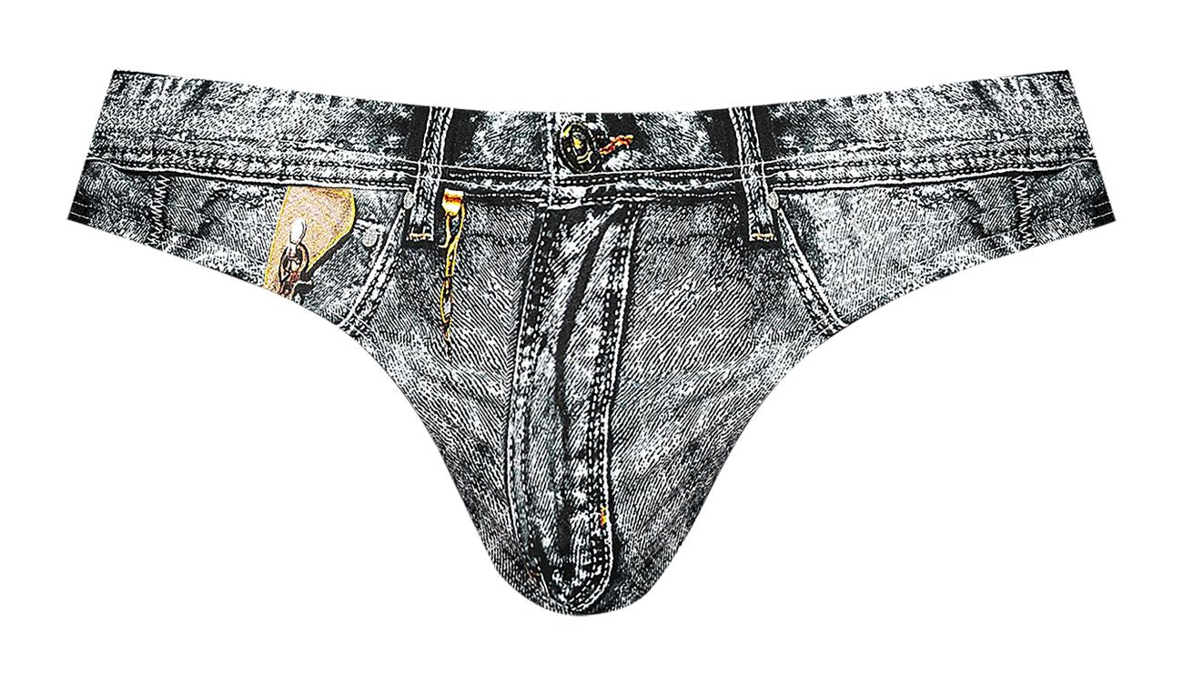 Dirty Denim Bikini Color Denim Print - Image 4