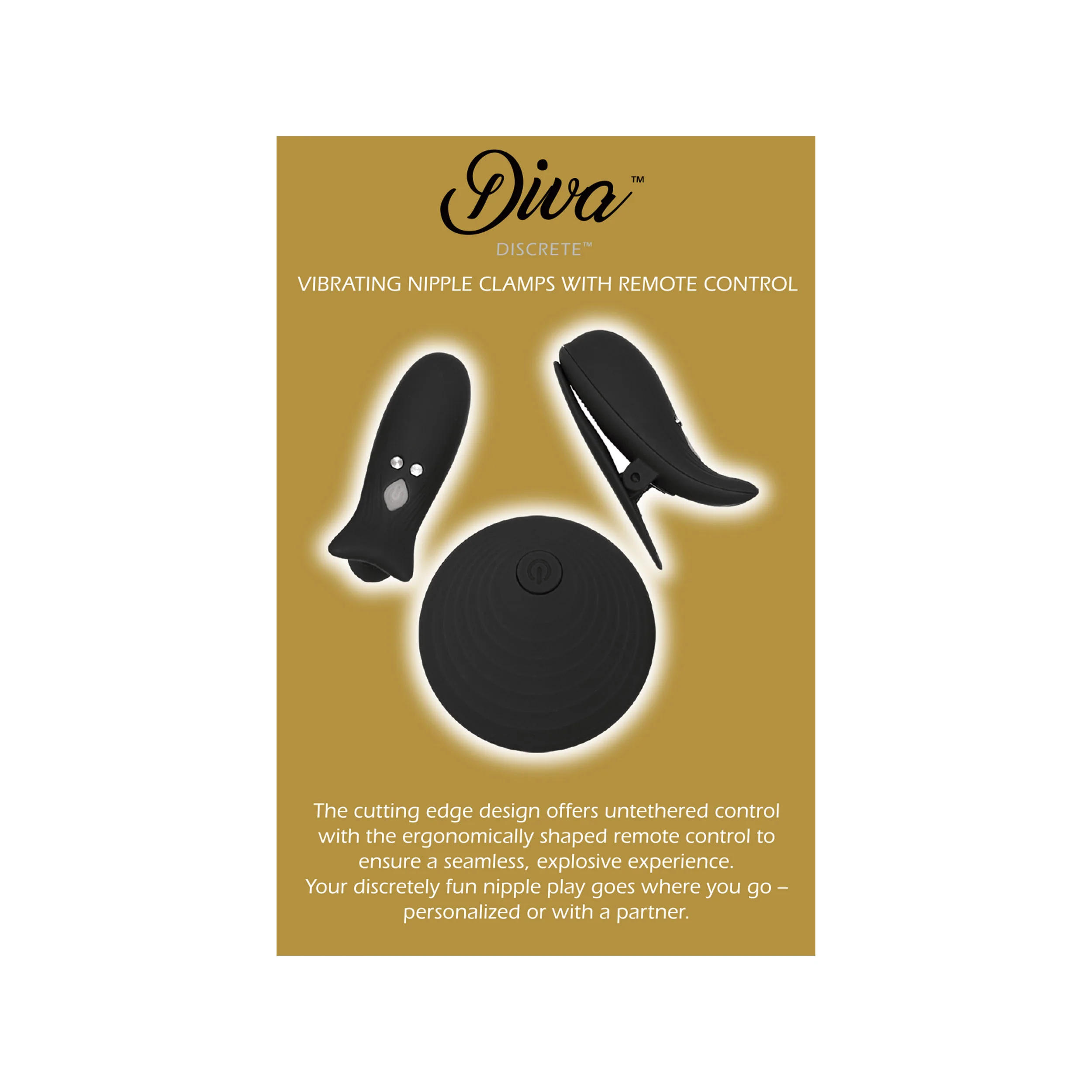 THE DIVA DISCRETE VIBRATING NIPPLE CLAMPS WITH REMOTE - BLACK - Image 3