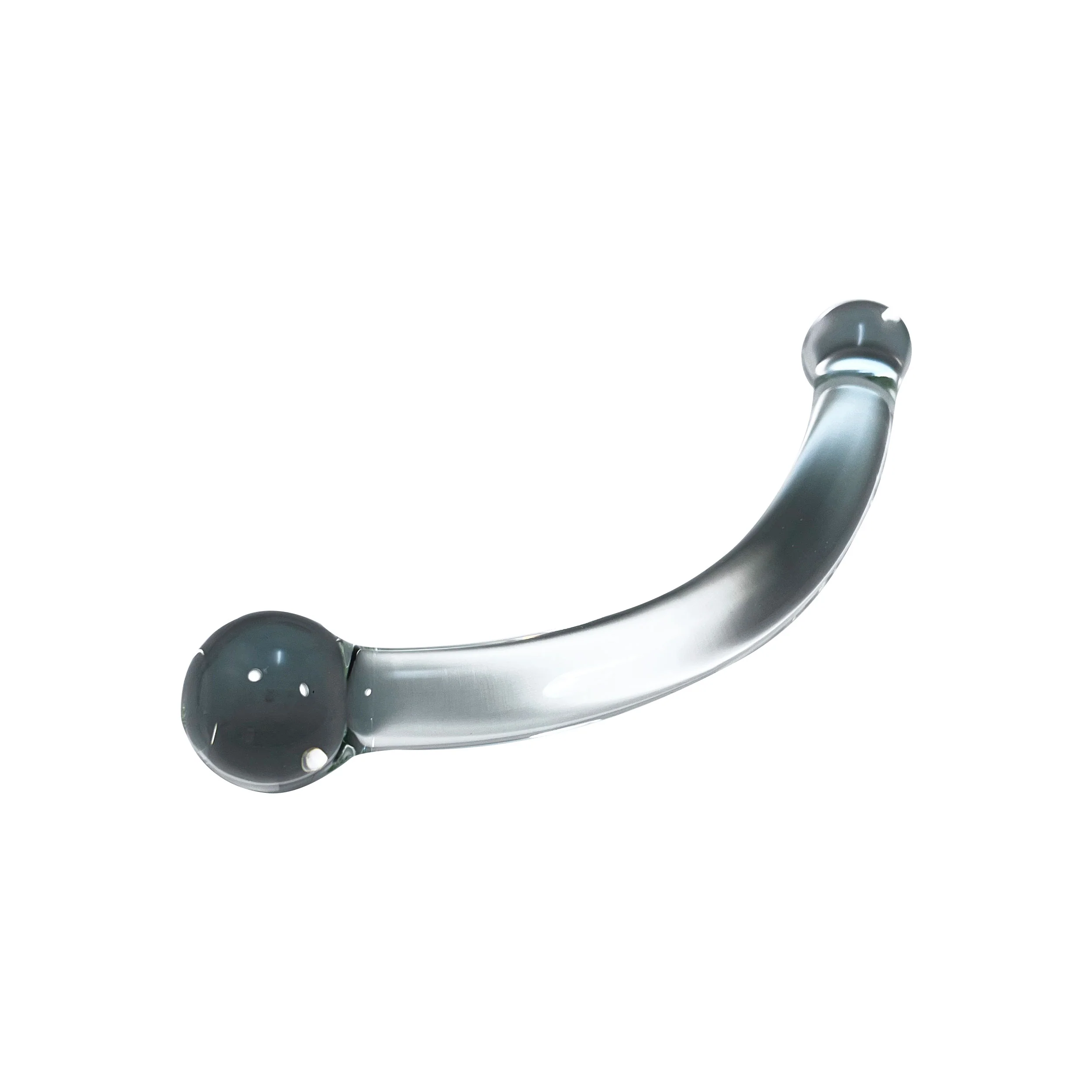 Double-Ended Clear Glass Anal Hook Wand by Glass Pleasure Play - Image 2