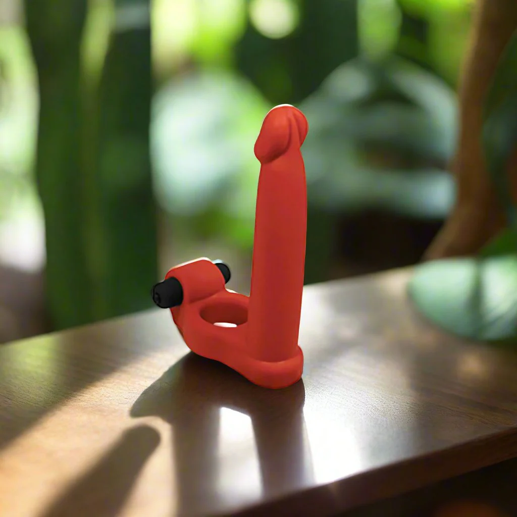Double Thruster Red DP Cock Ring - Image 4