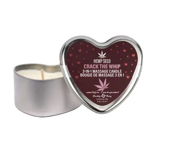 Earthly Body Hemp Seed Crack The Whip Candle 3-In-1 Massage Candle - 4 oz - Image 2
