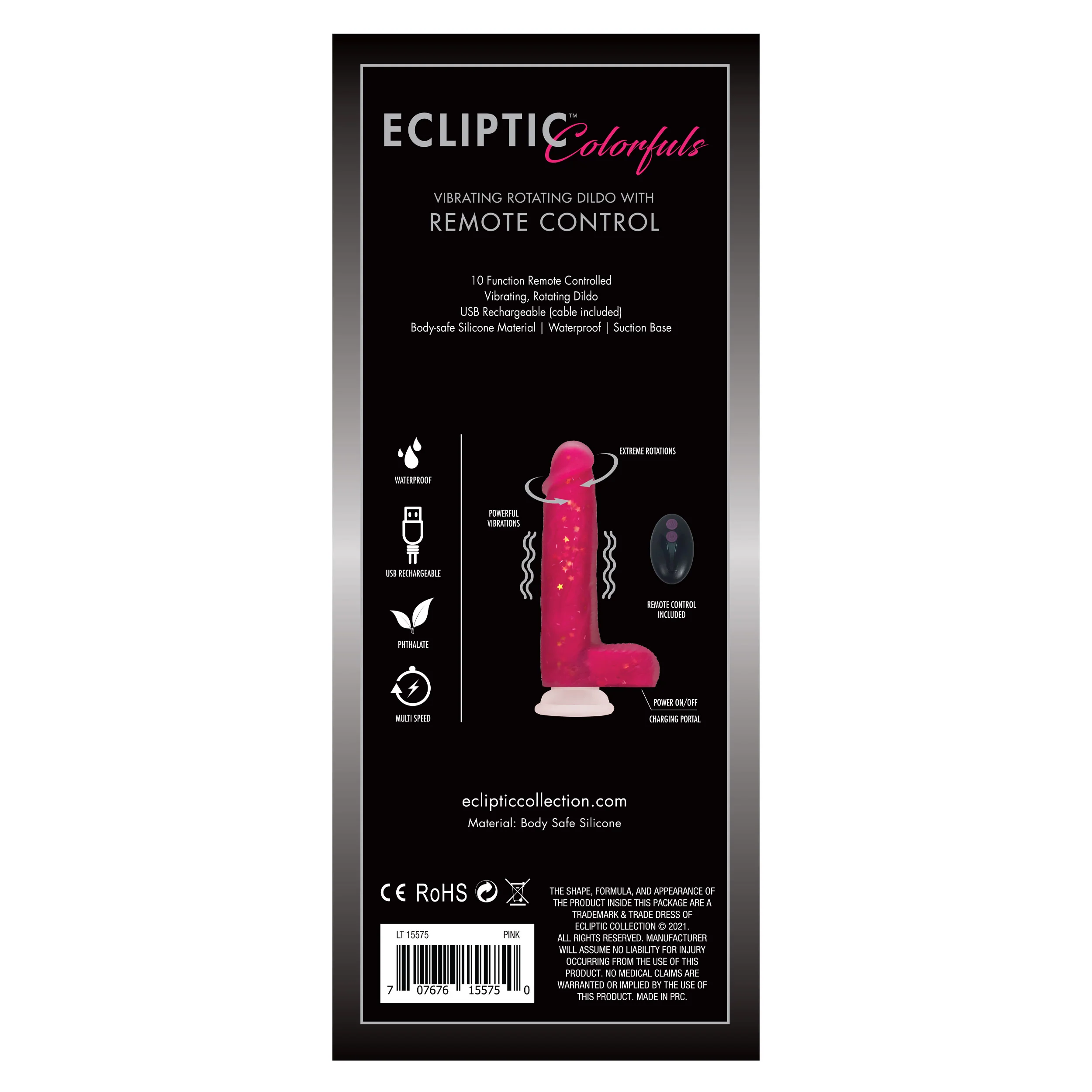 Ecliptic Colorfuls Pink Dildo - Image 3
