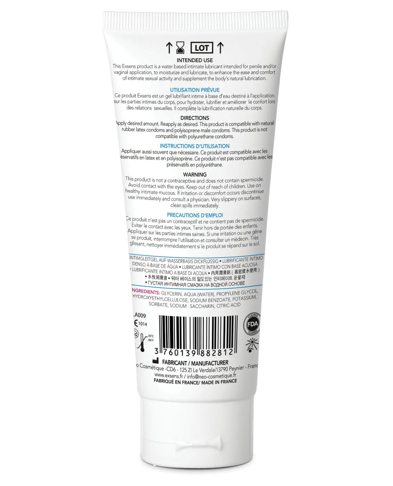 Exsens Pure Aqua Lubricant - 2.3 oz - Image 2