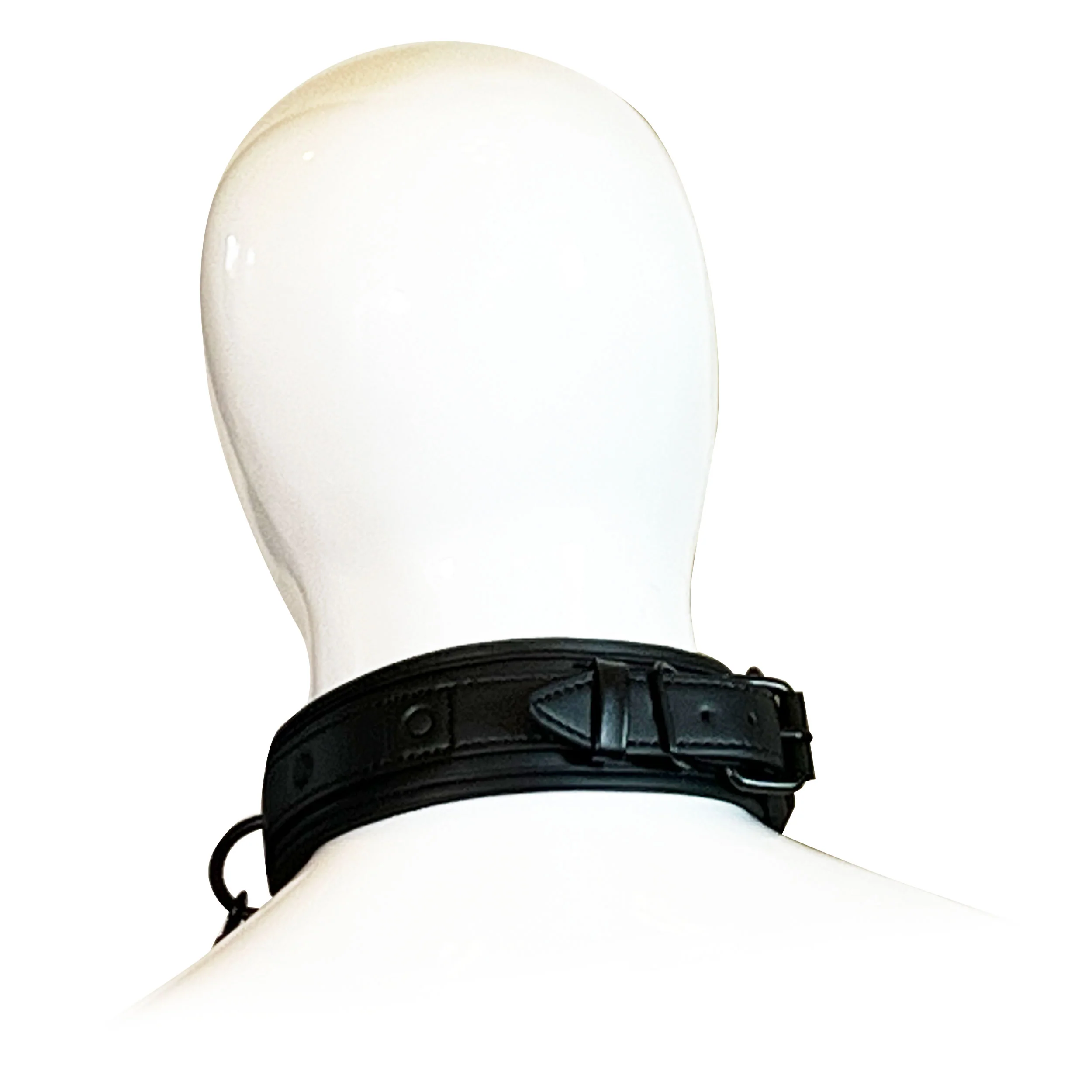 Faux Leather and Neoprene Collar and Chain Leash by Fetish Pleasure Play in Black and Pink - Image 2