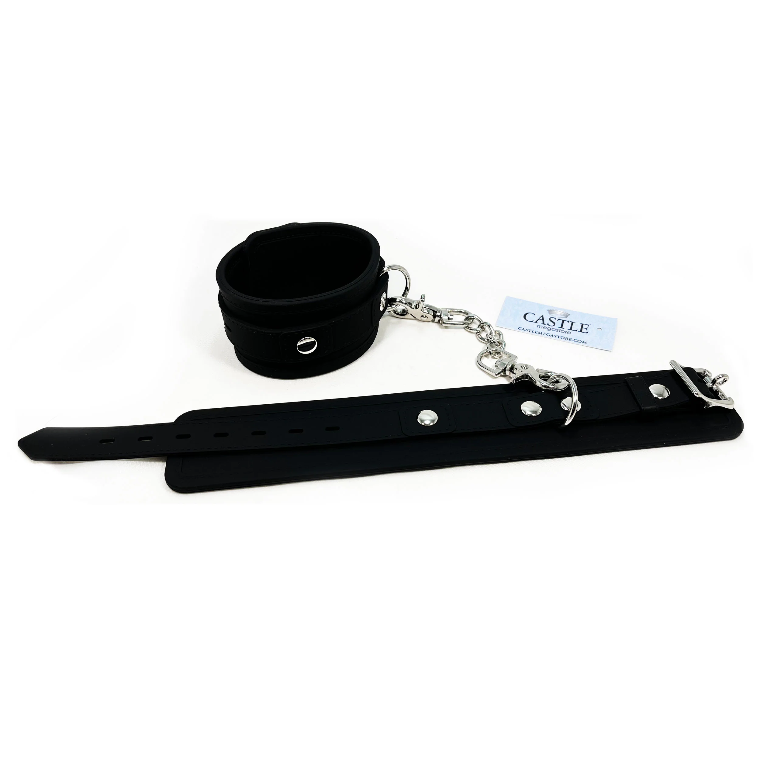 Fetish Pleasure Play Black Silicone Wrist Restraints - Image 2