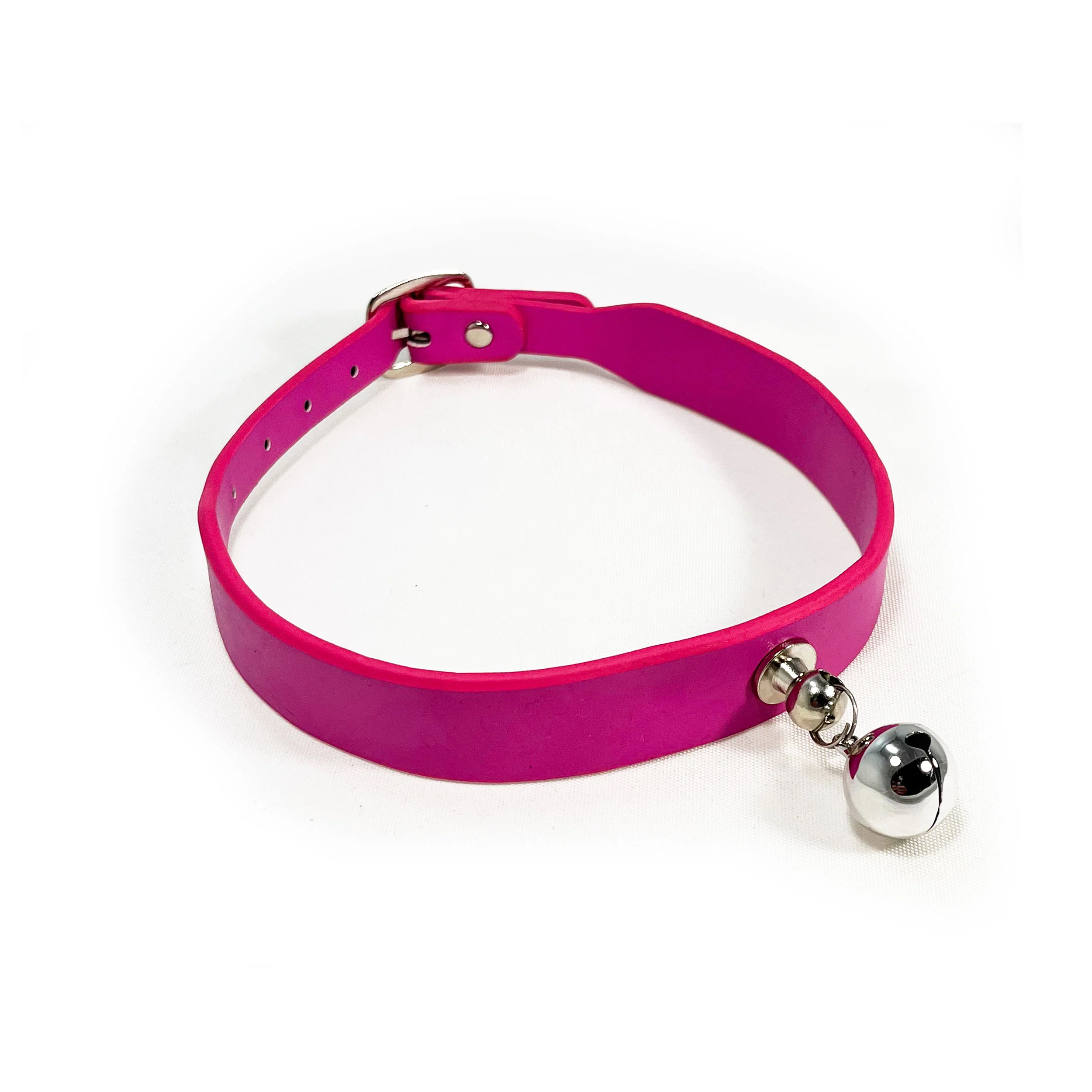 Fetish Pleasure Play Collar w/Bell - Pink - Image 2