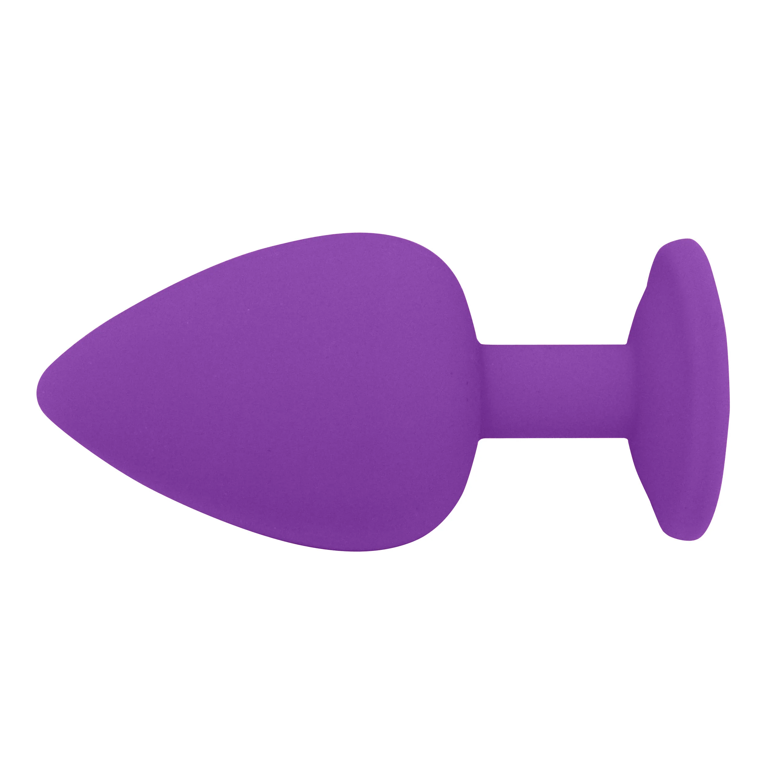 Fetish Pleasure Play Medium Purple Silicone Light Blue Jewel Butt Plug - Image 2