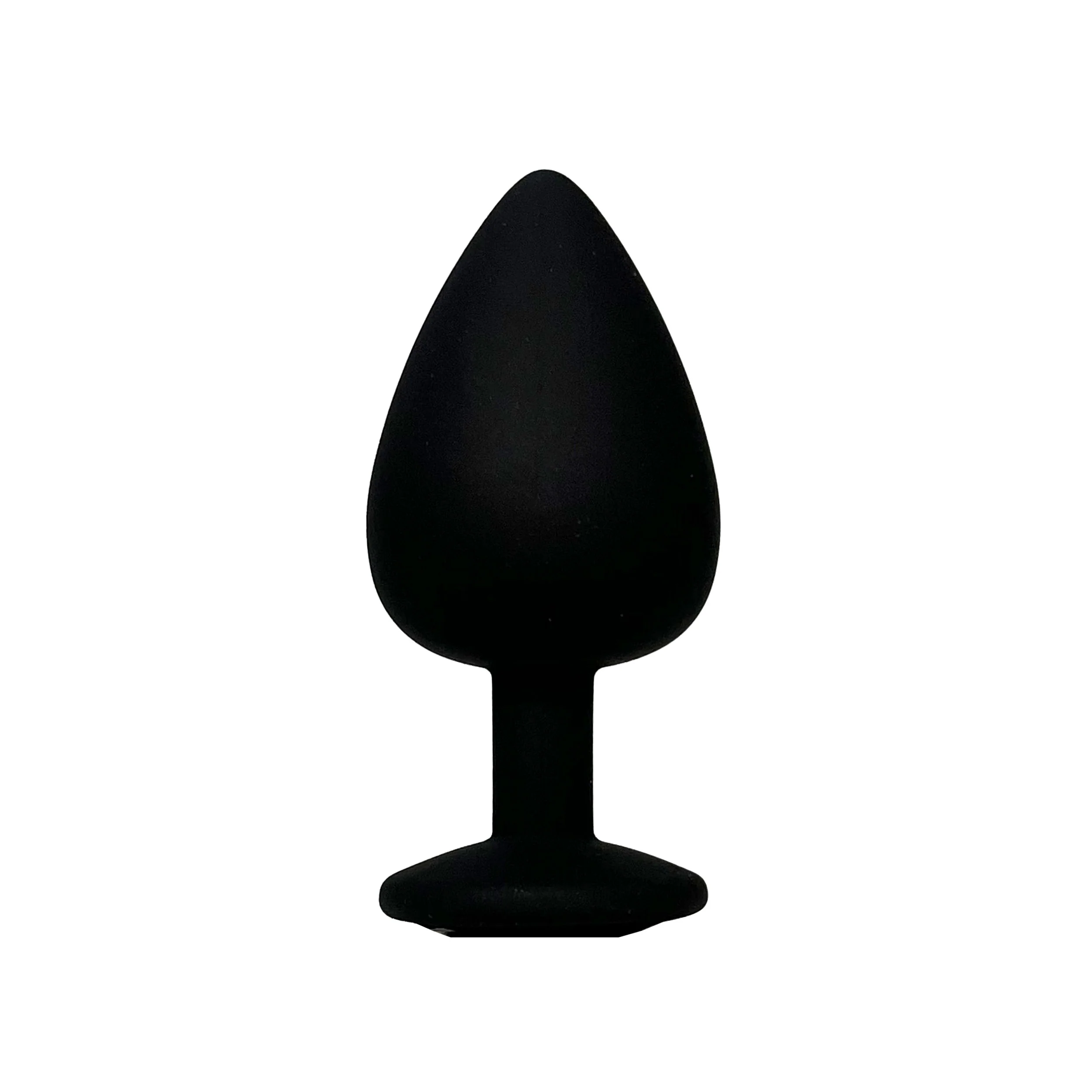 FETISH PLEASURE PLAY SILICONE BLACK ANAL PLUG WITH GREEN JEWELED BASE - Large - Image 2