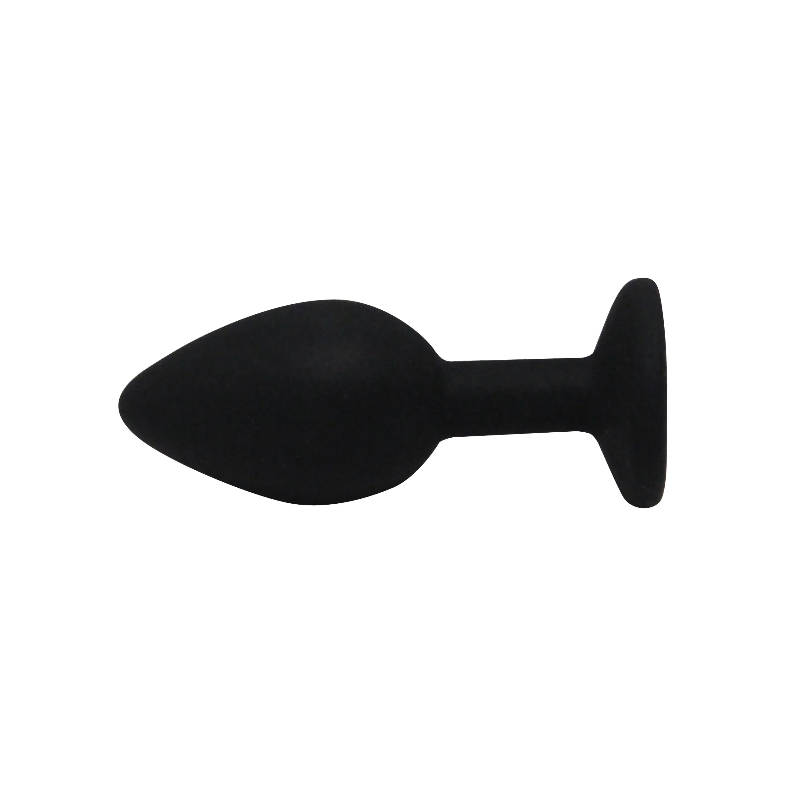 Fetish Pleasure Play Small Black Silicone Red Jewel Butt Plug - Image 2